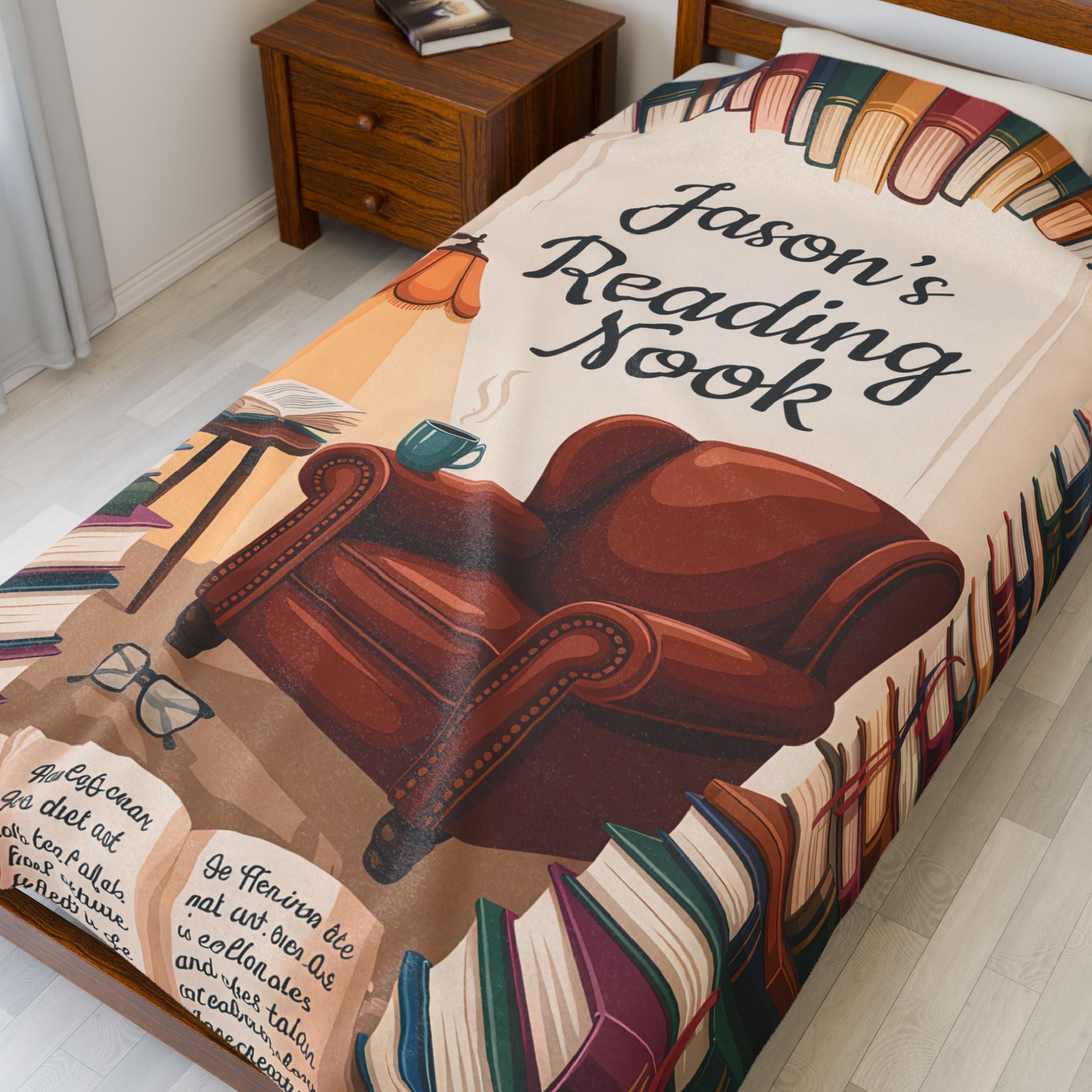 Reading Nook Personalized Plush Blanket