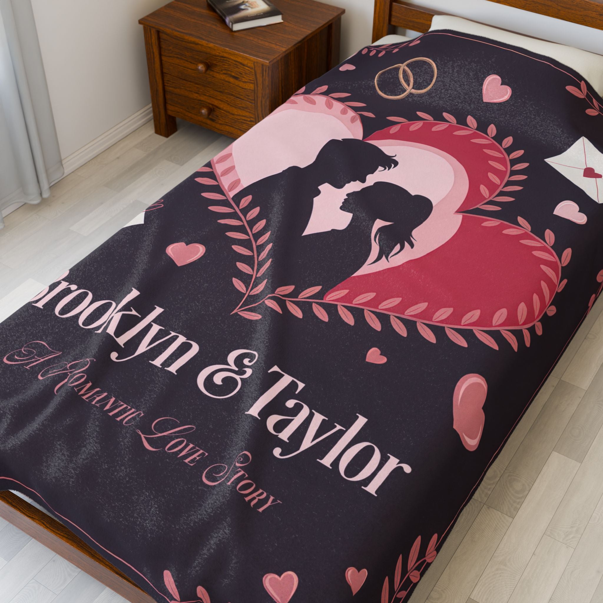 Romantic Love Story Personalized Couples Plush Blanket