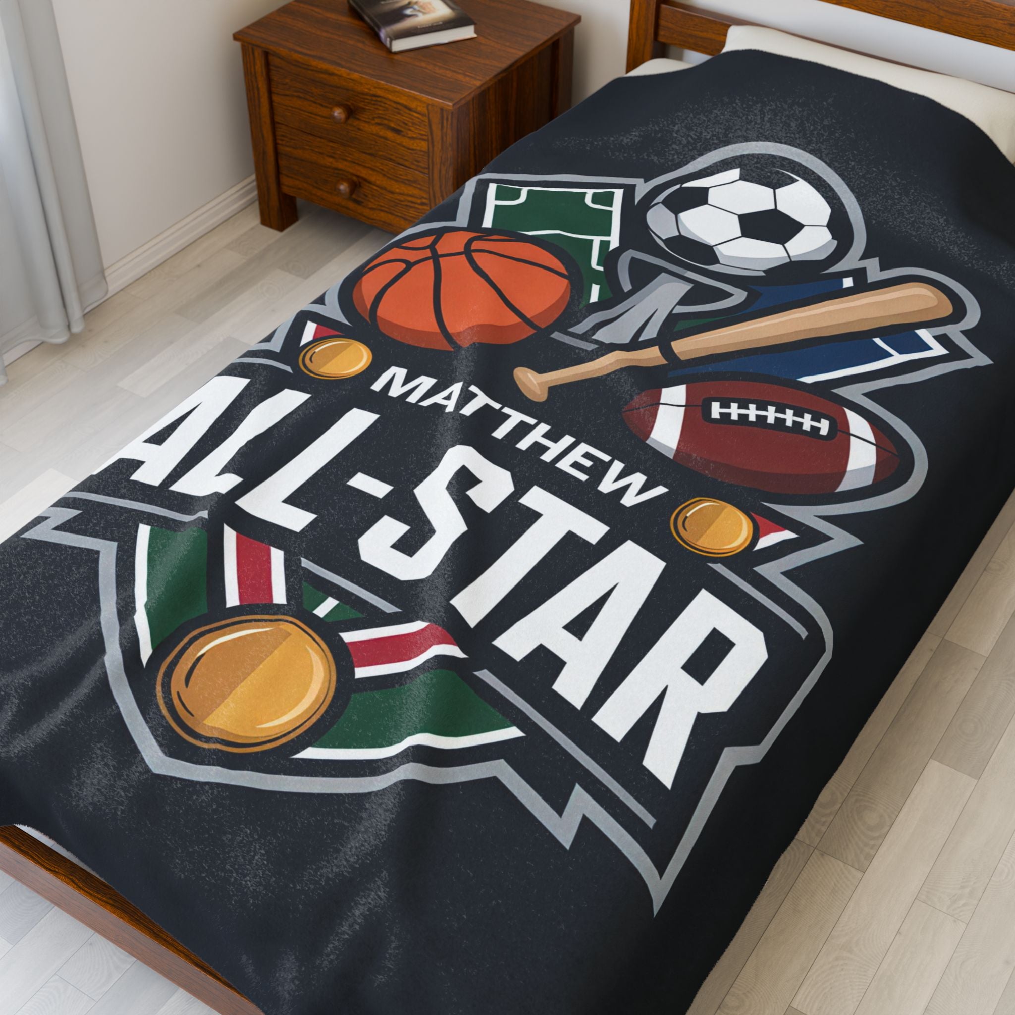 All-Star Achievement Personalized Plush Blanket