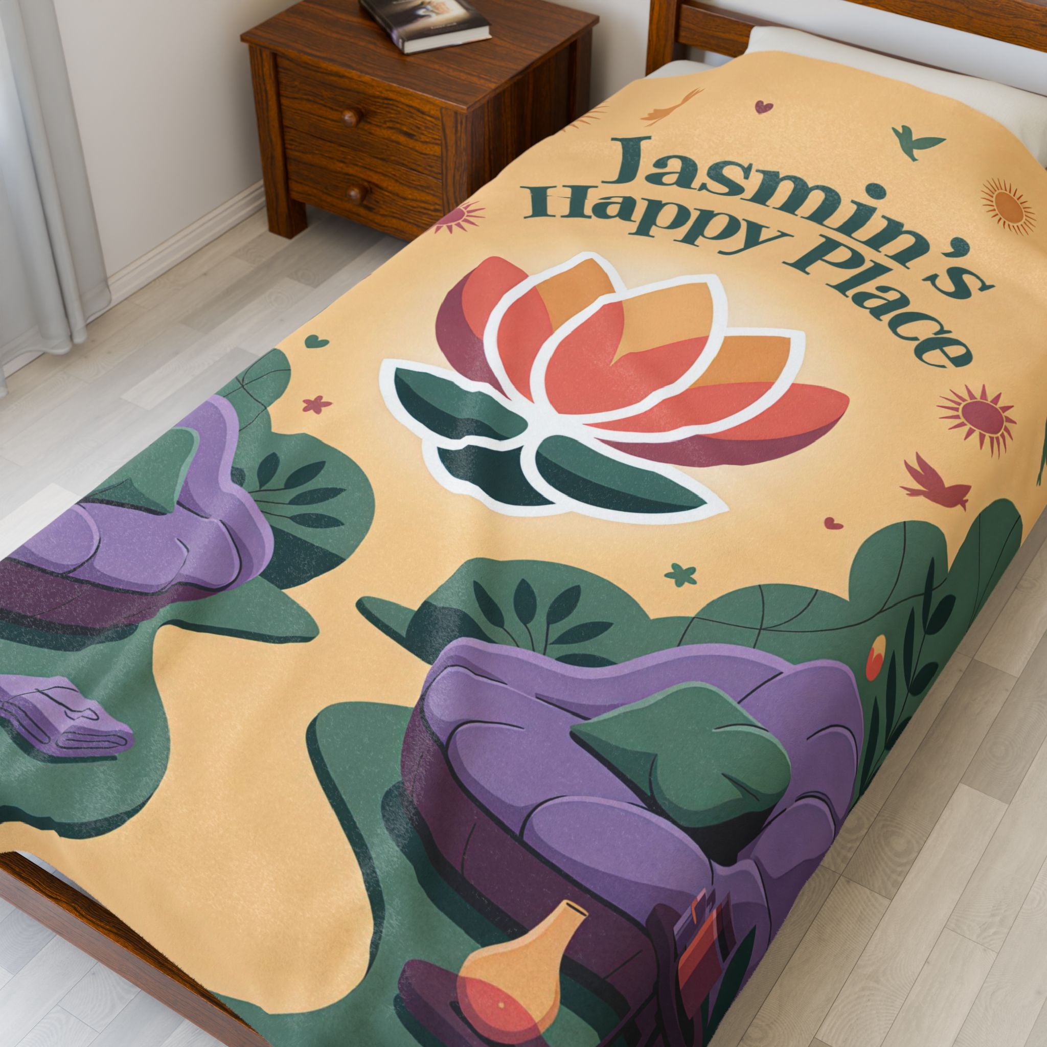 Happy Place Personalized Plush Blanket