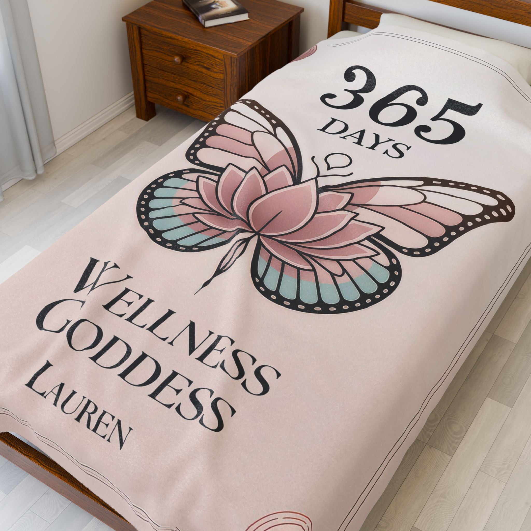 Women's Butterfly Wellness Personalized Plush Blanket