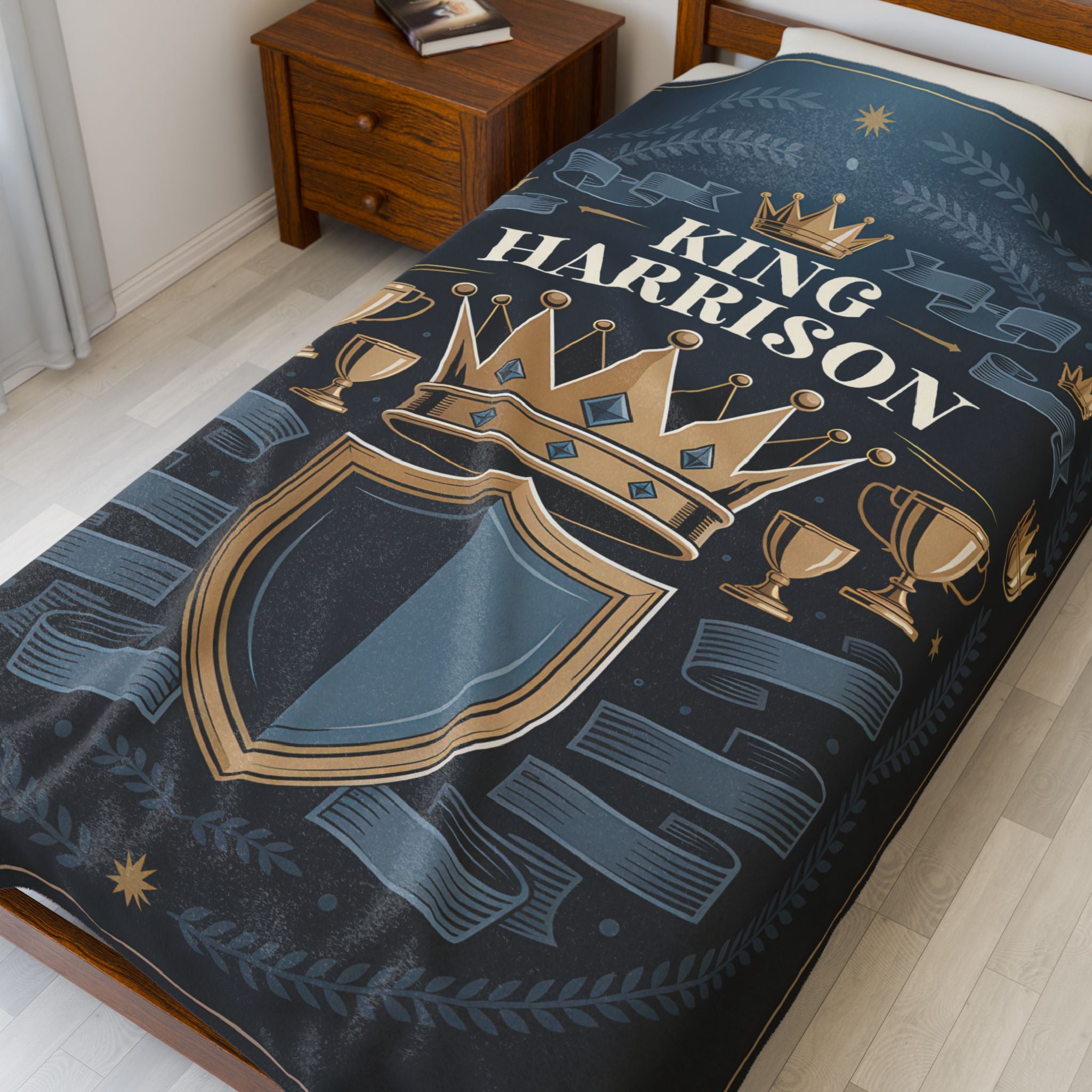 Men's King Mindset Personalized Plush Blanket