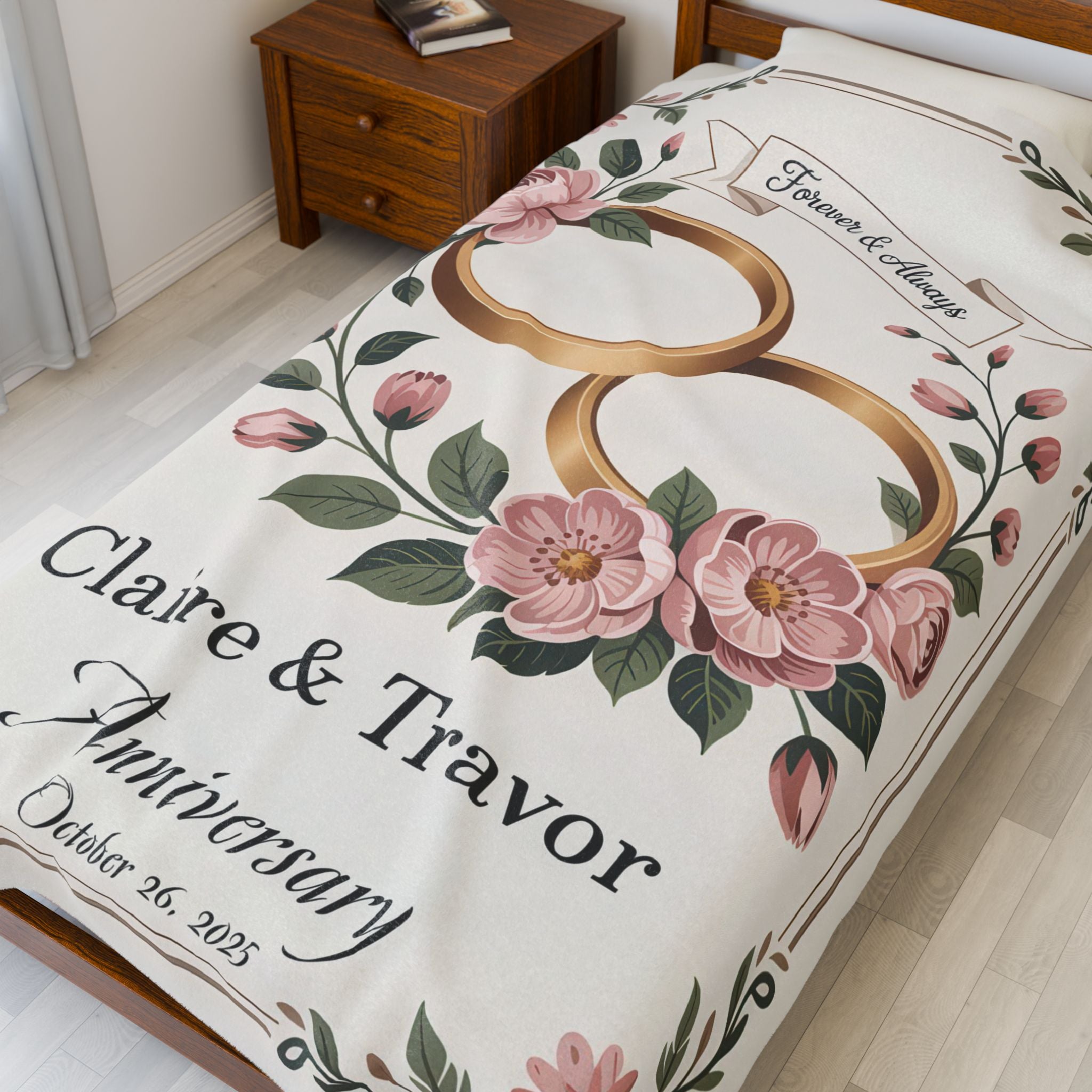 Anniversary Milestone Personalized Couples Plush Blanket