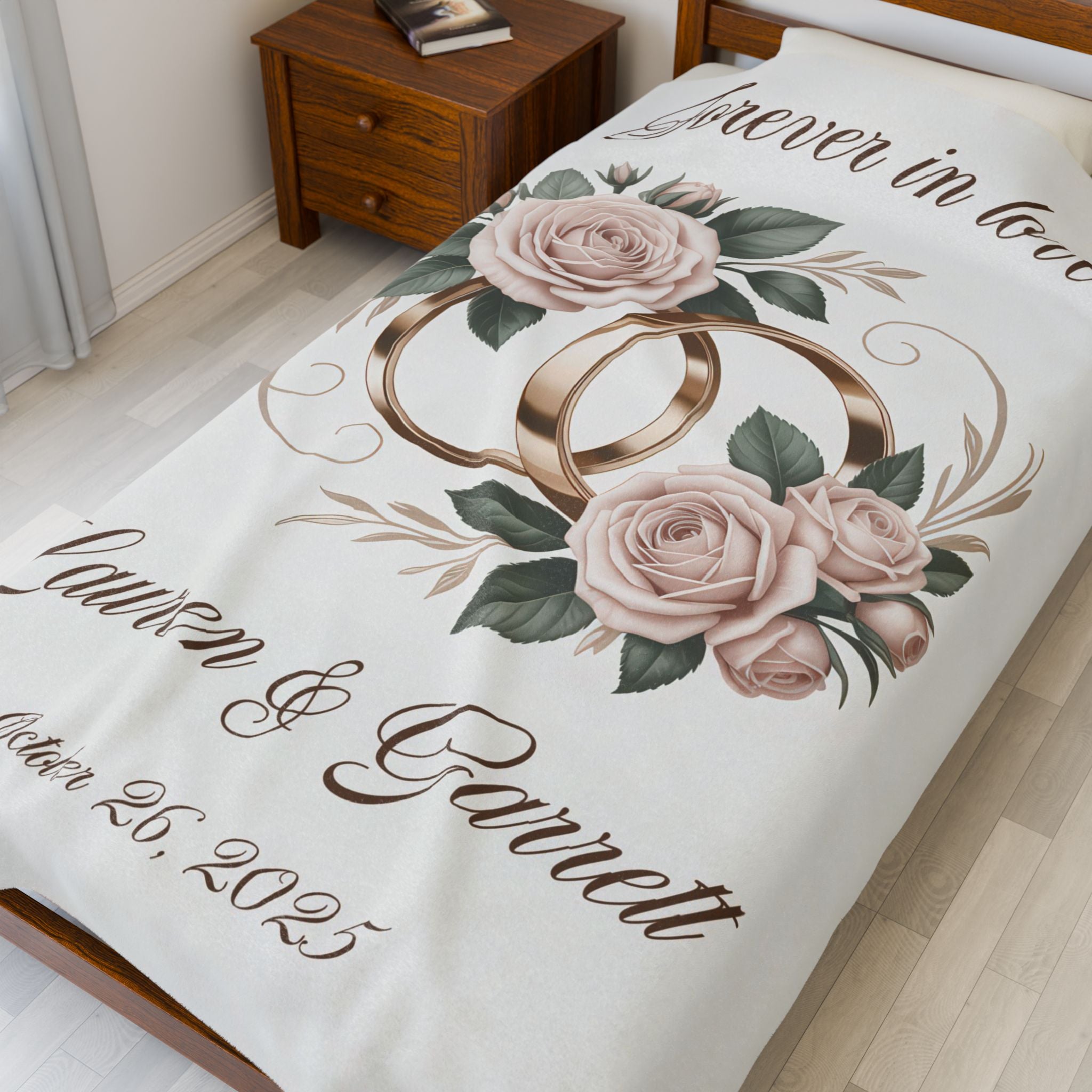 Special Wedding Date Personalized Plush Blanket