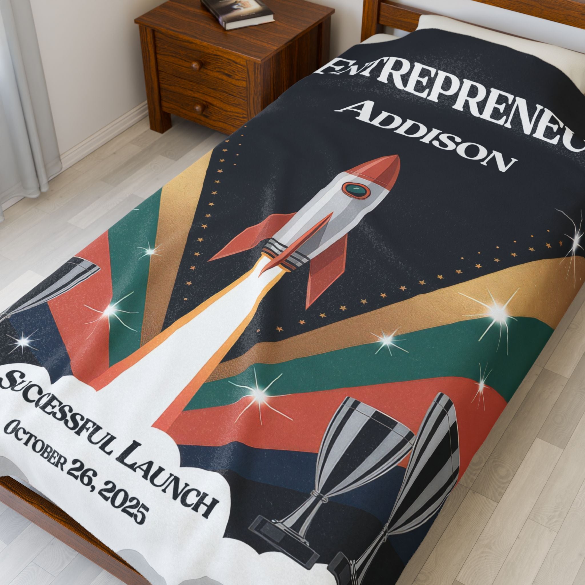 Men's Business Launch Success Personalized Plush Blanket