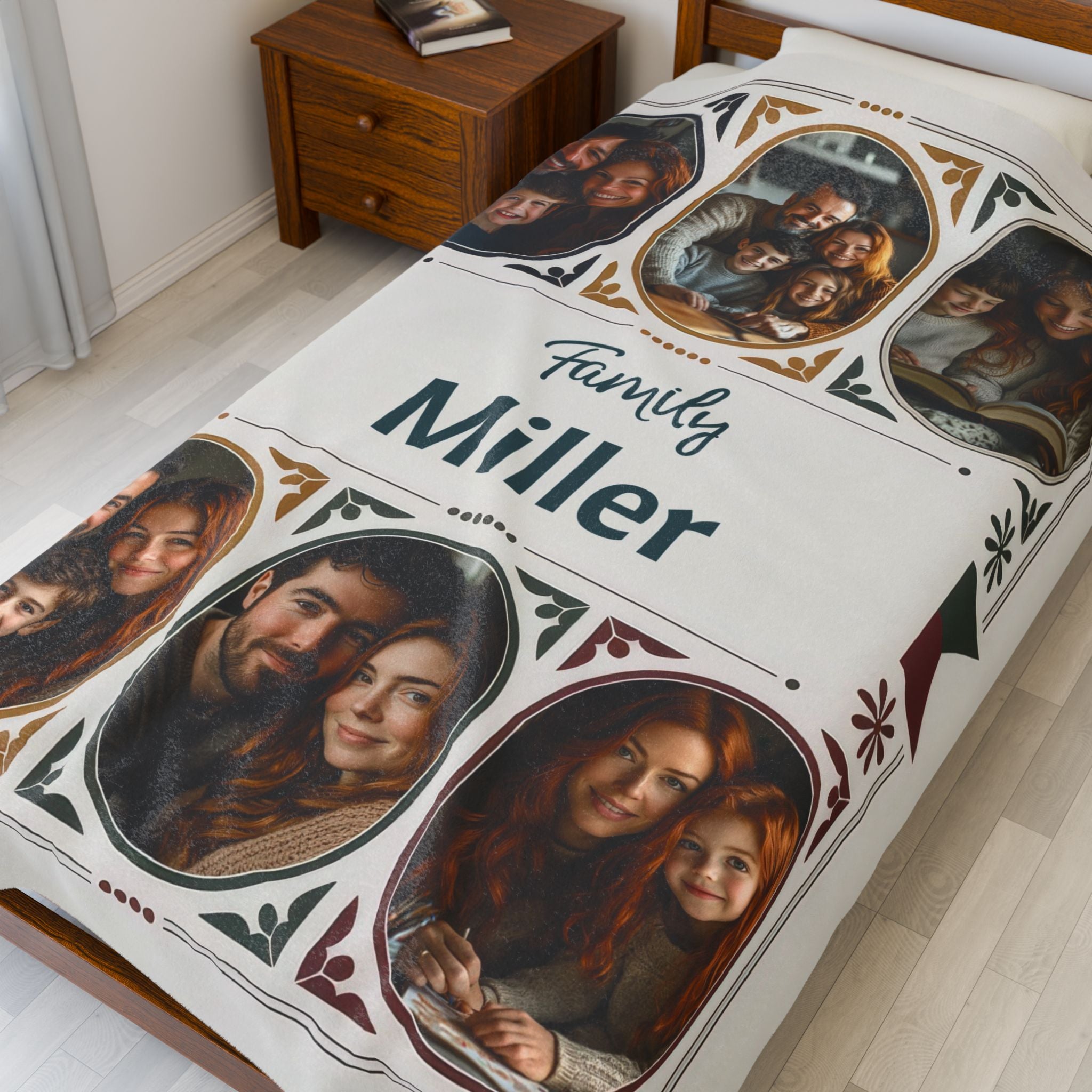 Family Nostalgia Personalized Photo Plush Blanket