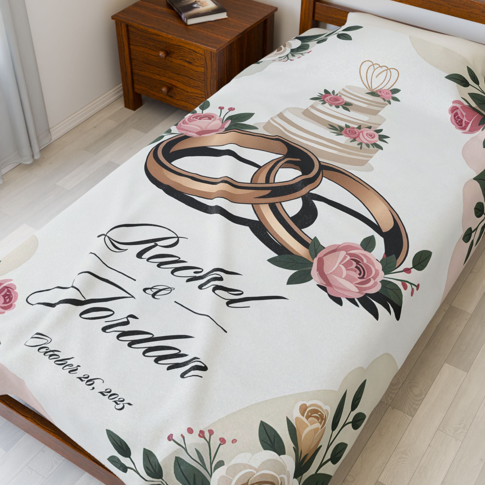 Wedding Day Memory Personalized Plush Blanket