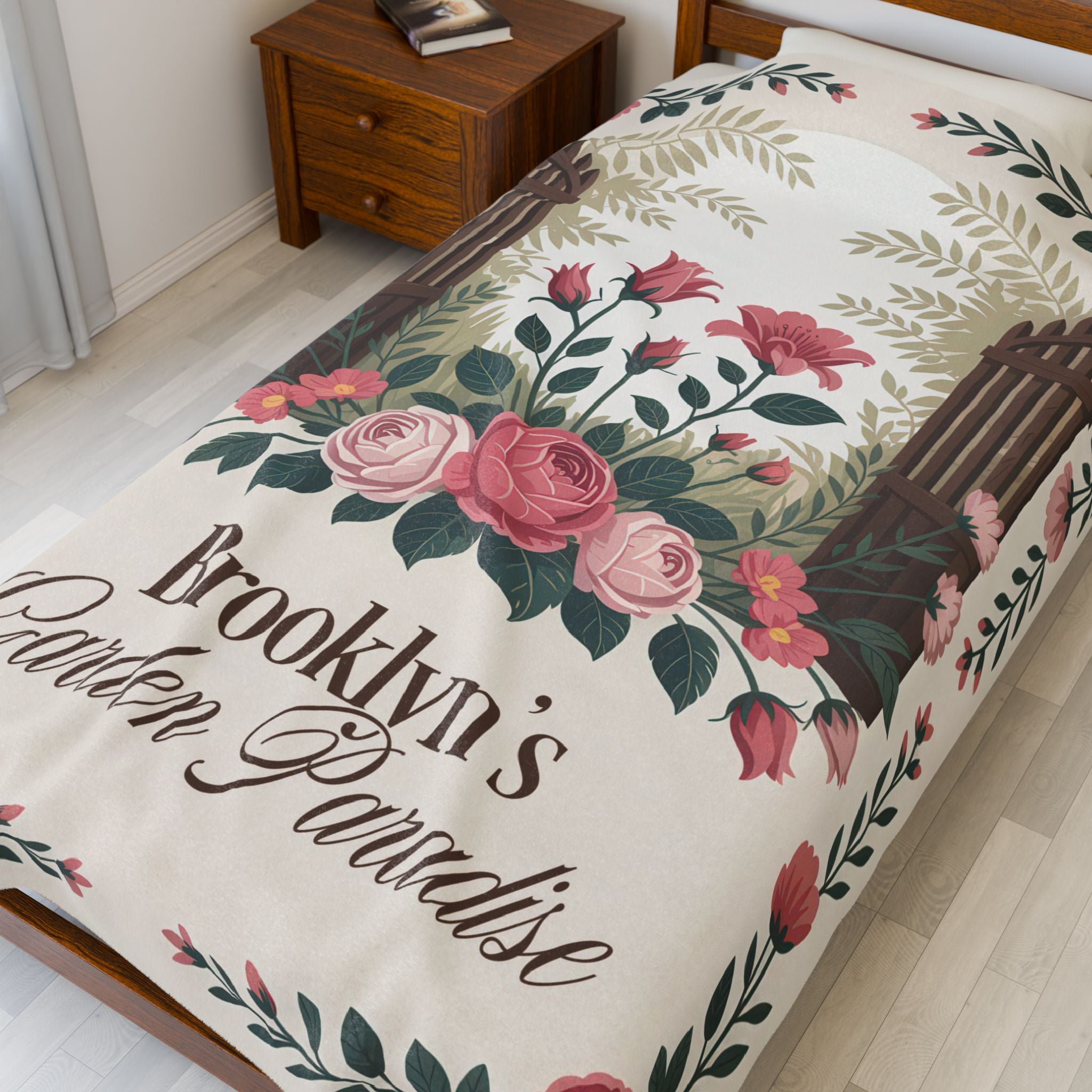 Garden Paradise Personalized Plush Blanket
