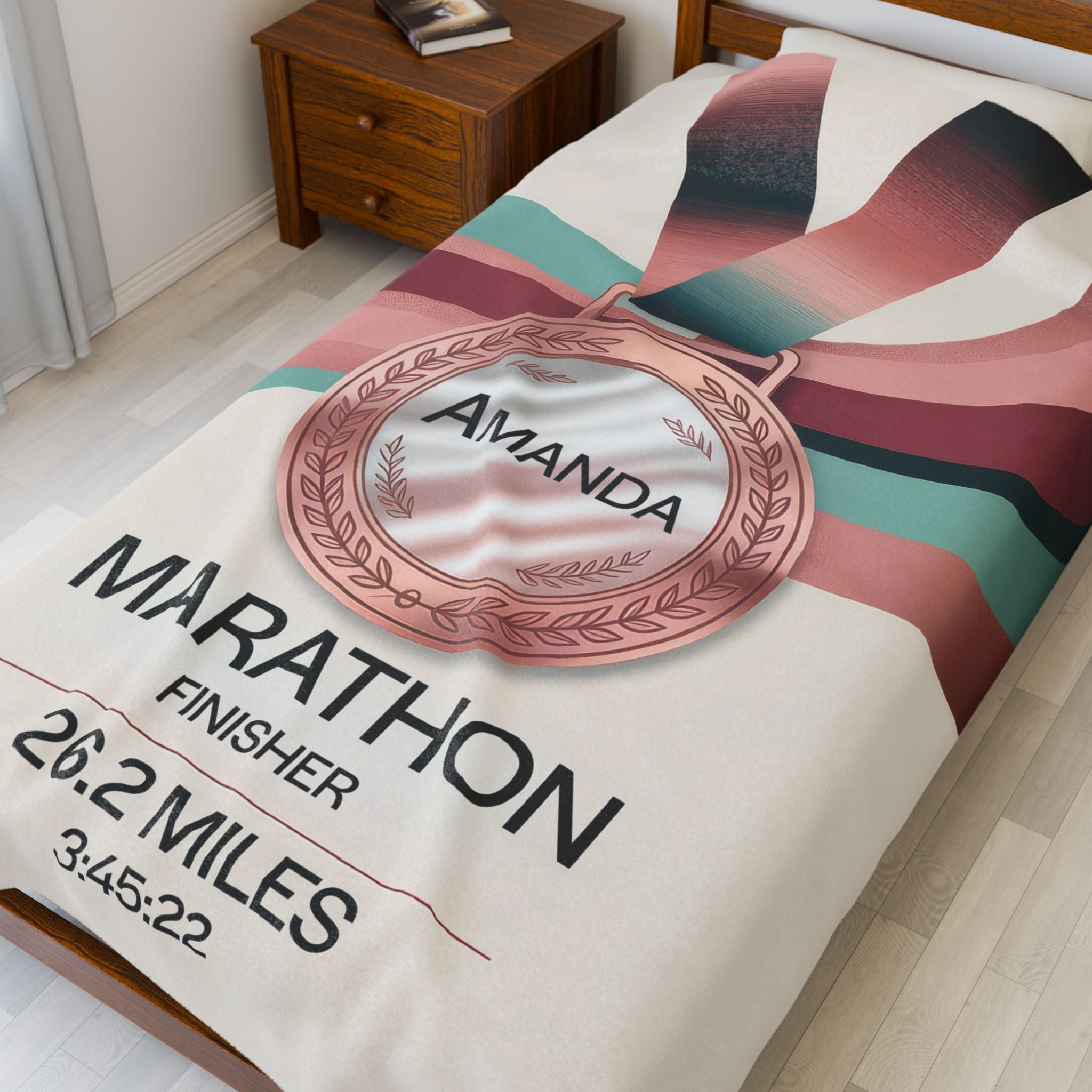 Women's Marathon Achievement Personalized Plush Blanket