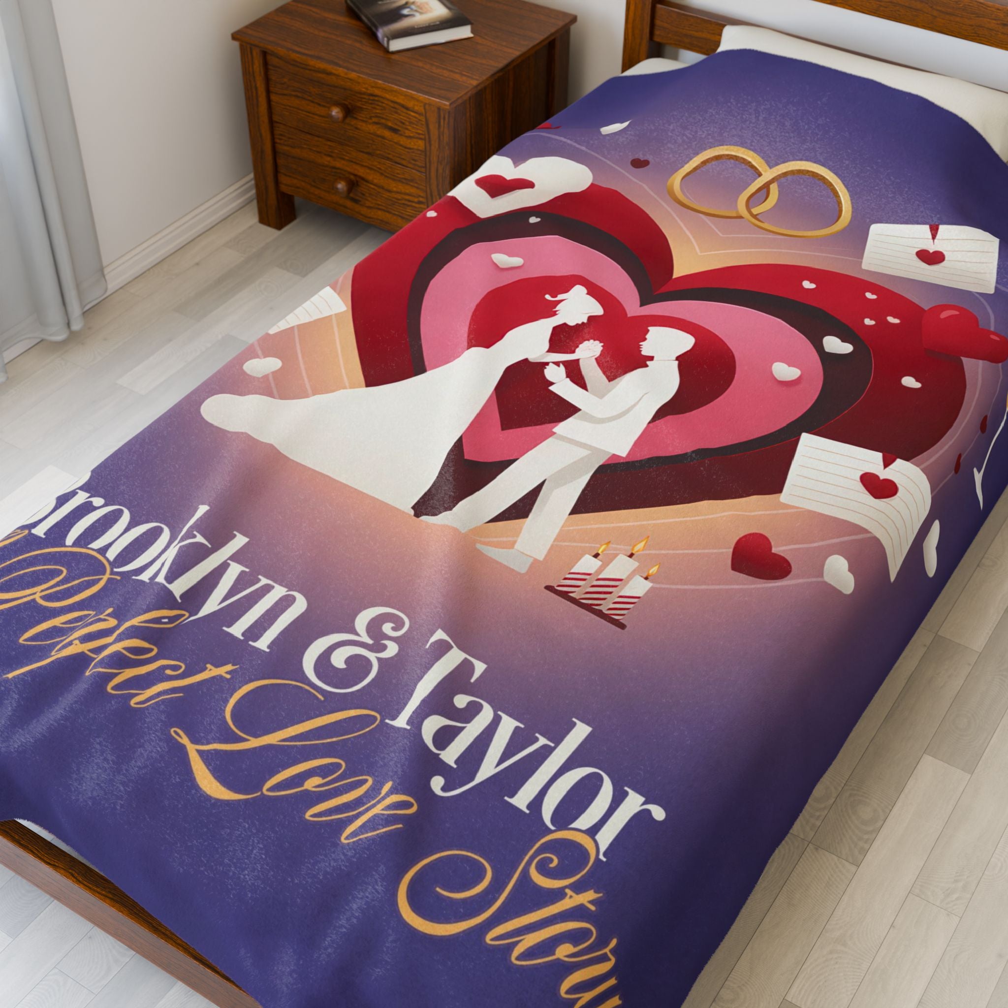 Perfect Love Story Personalized Couples Plush Blanket