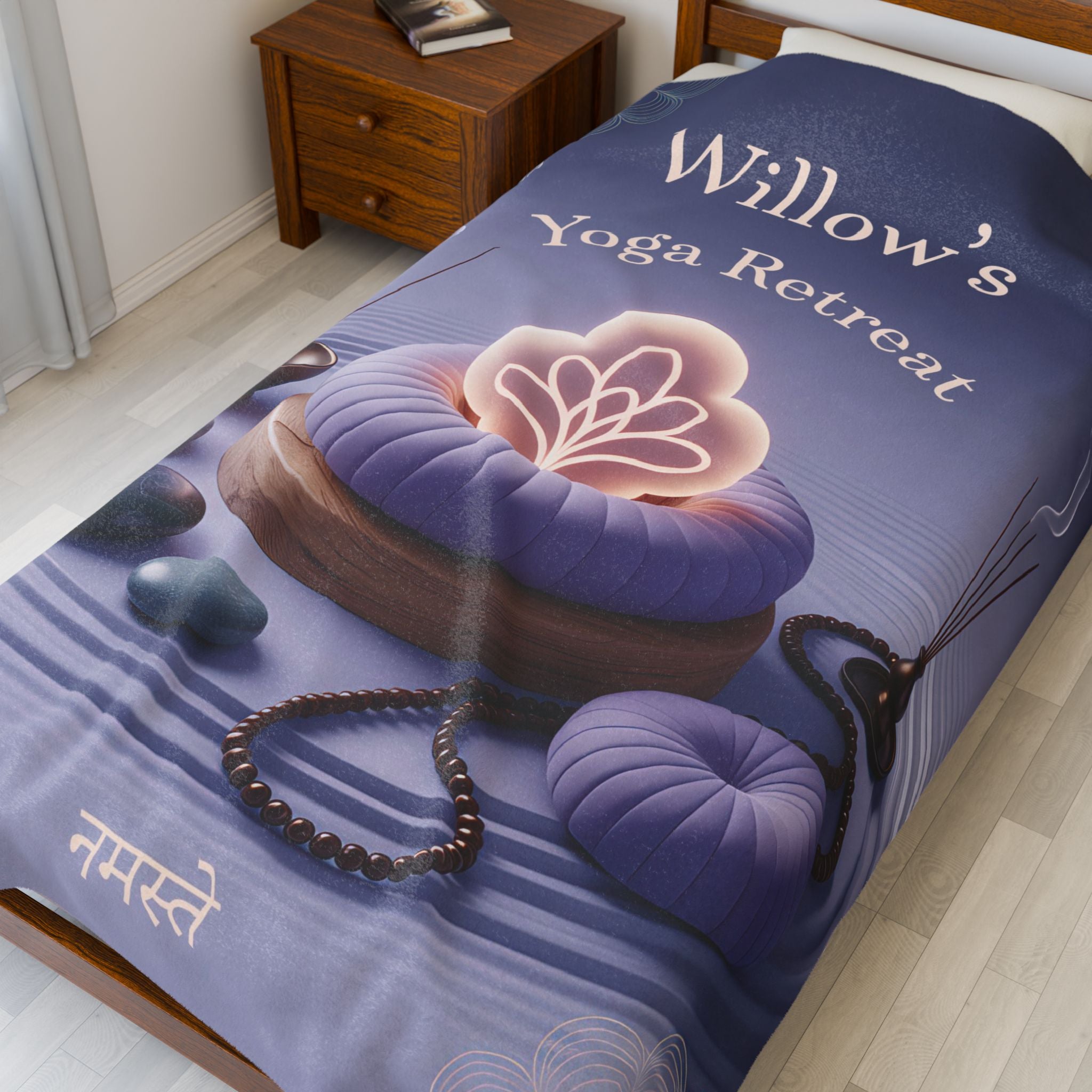 Mindful Yoga Retreat Personalized Plush Blanket