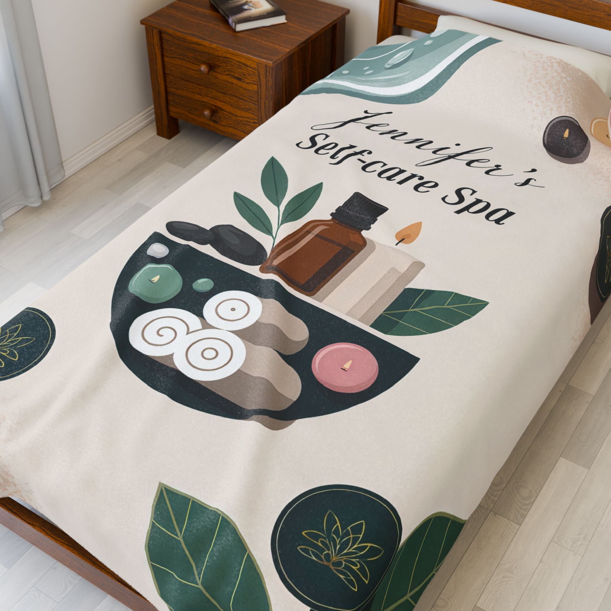 Self-Care Spa Personalized Plush Blanket