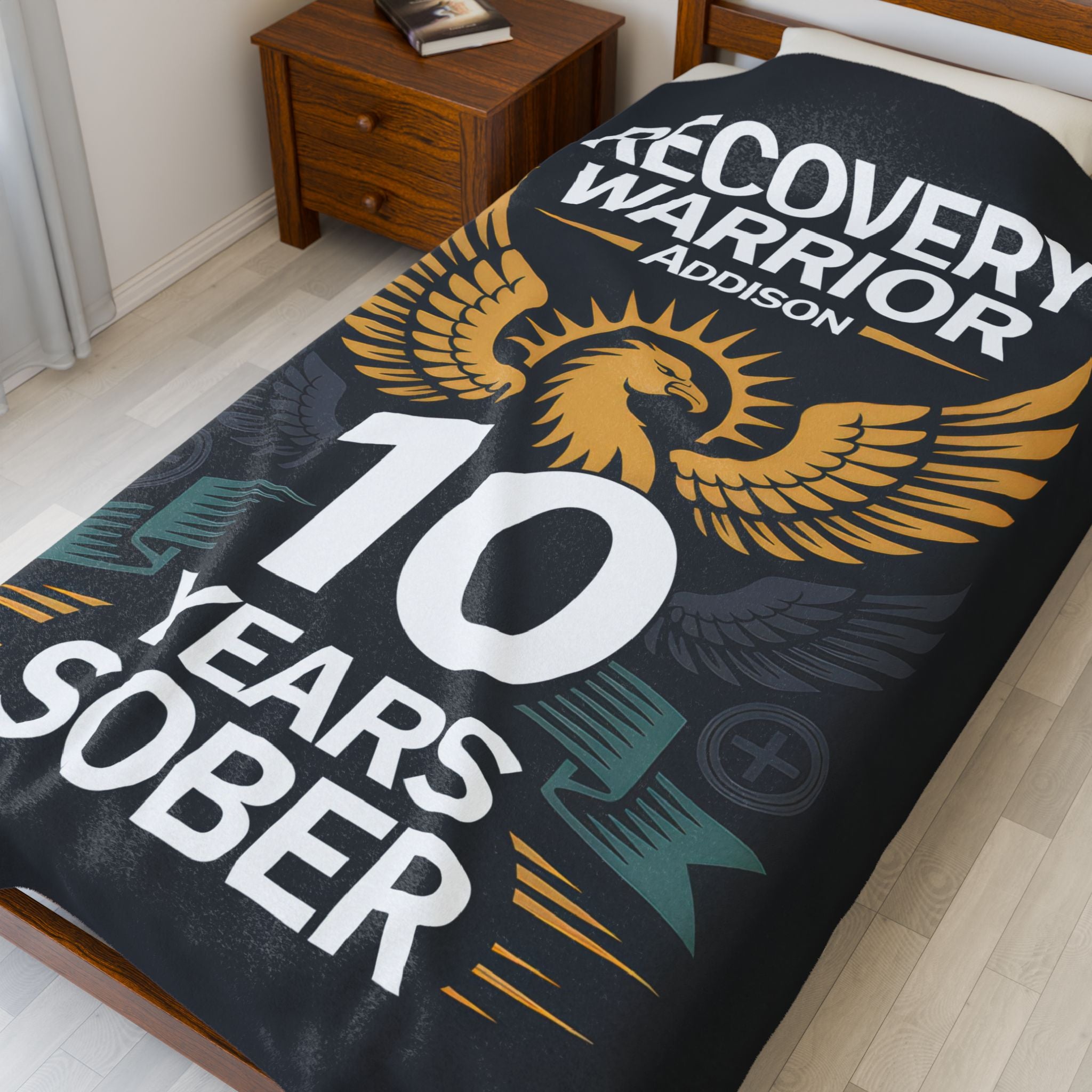 His Sobriety Recovery Milestone Personalized Plush Blanket