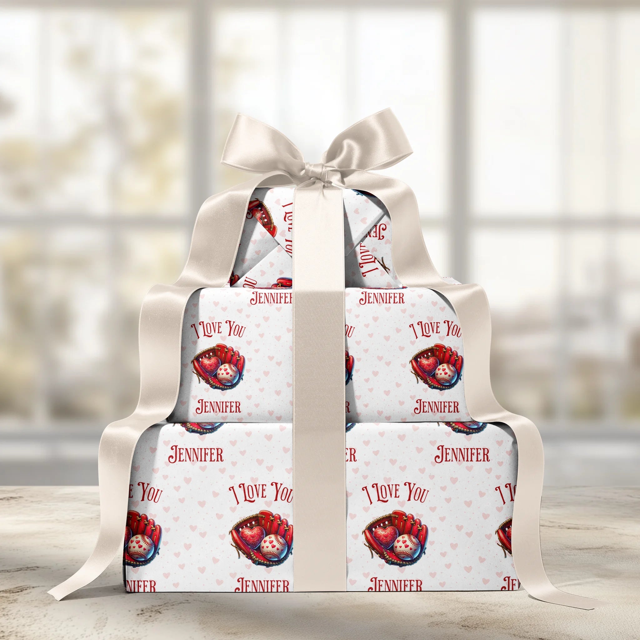 Bases Loaded with Love Gift Wrapping Paper