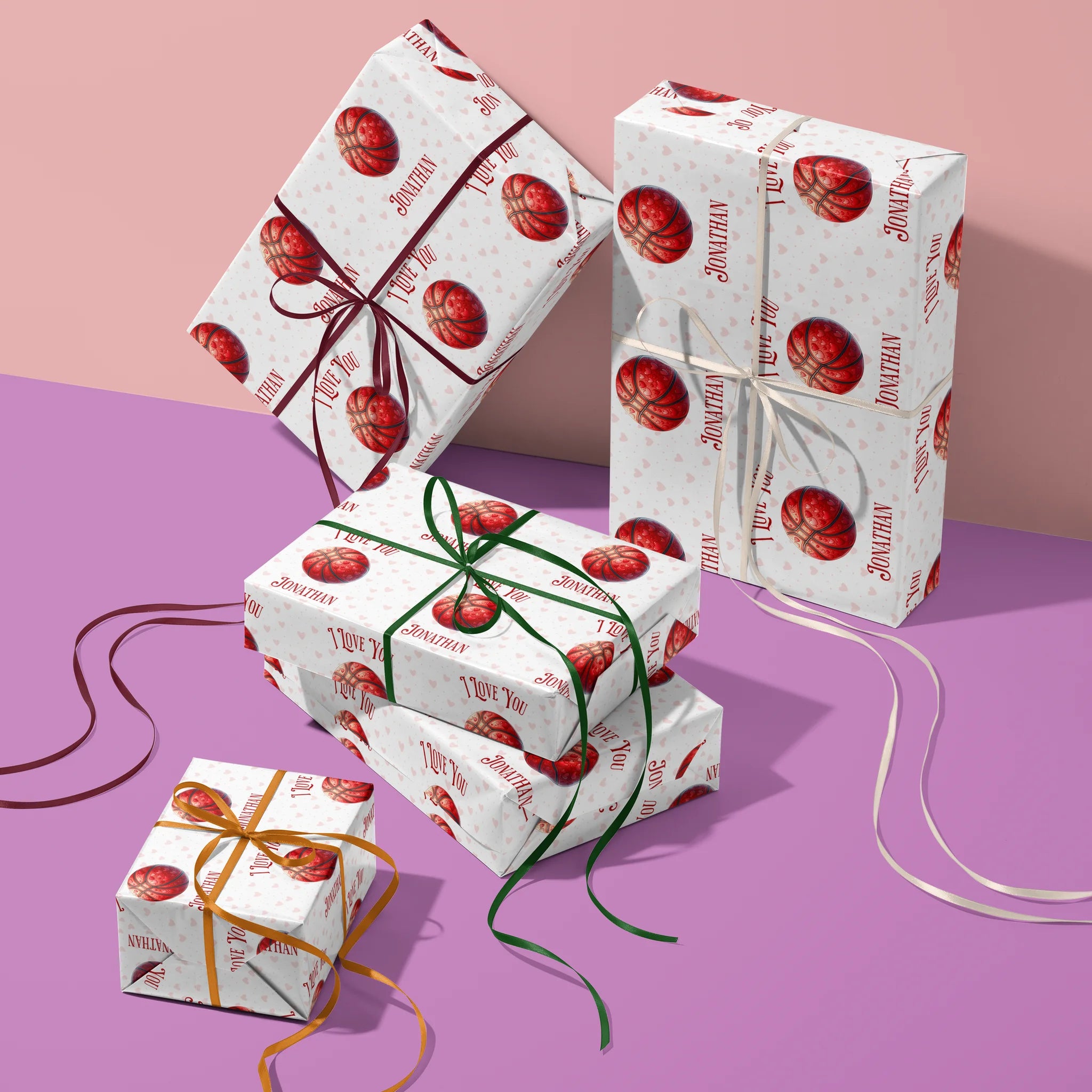Full Court Heart Gift Wrapping Paper
