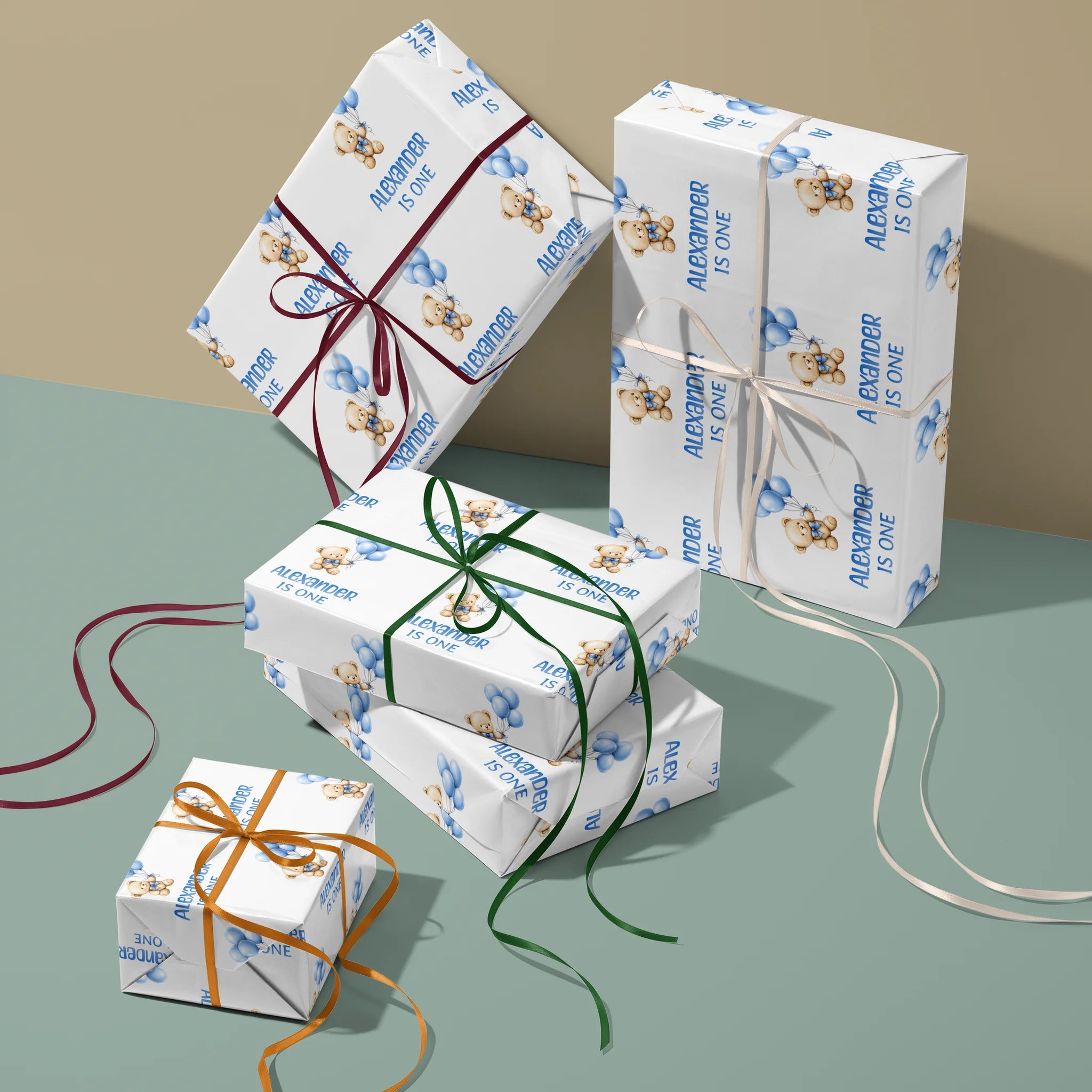 Blue Balloons Happiness Gift Wrapping Paper