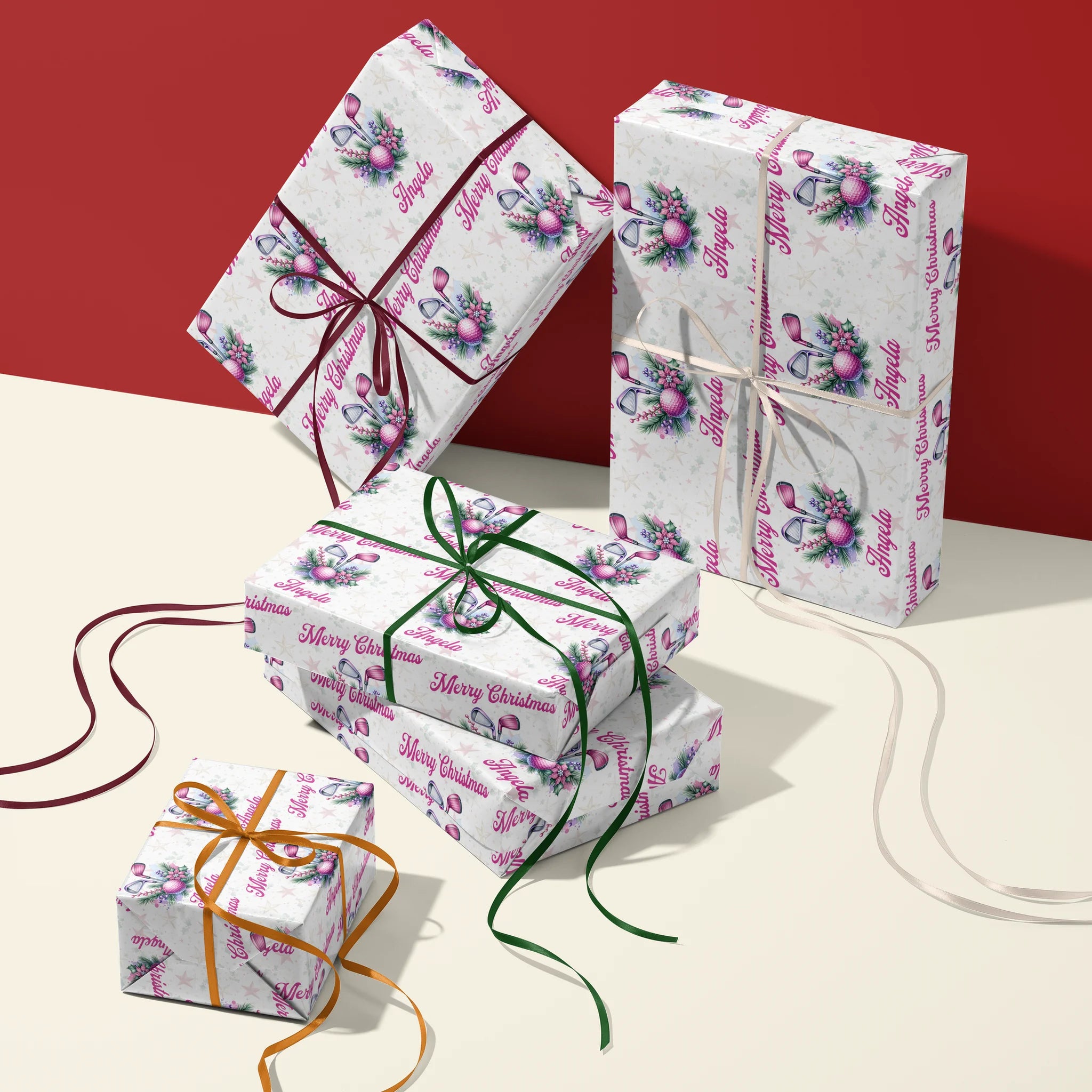 Tinsel Tee Time Gift Wrapping Paper