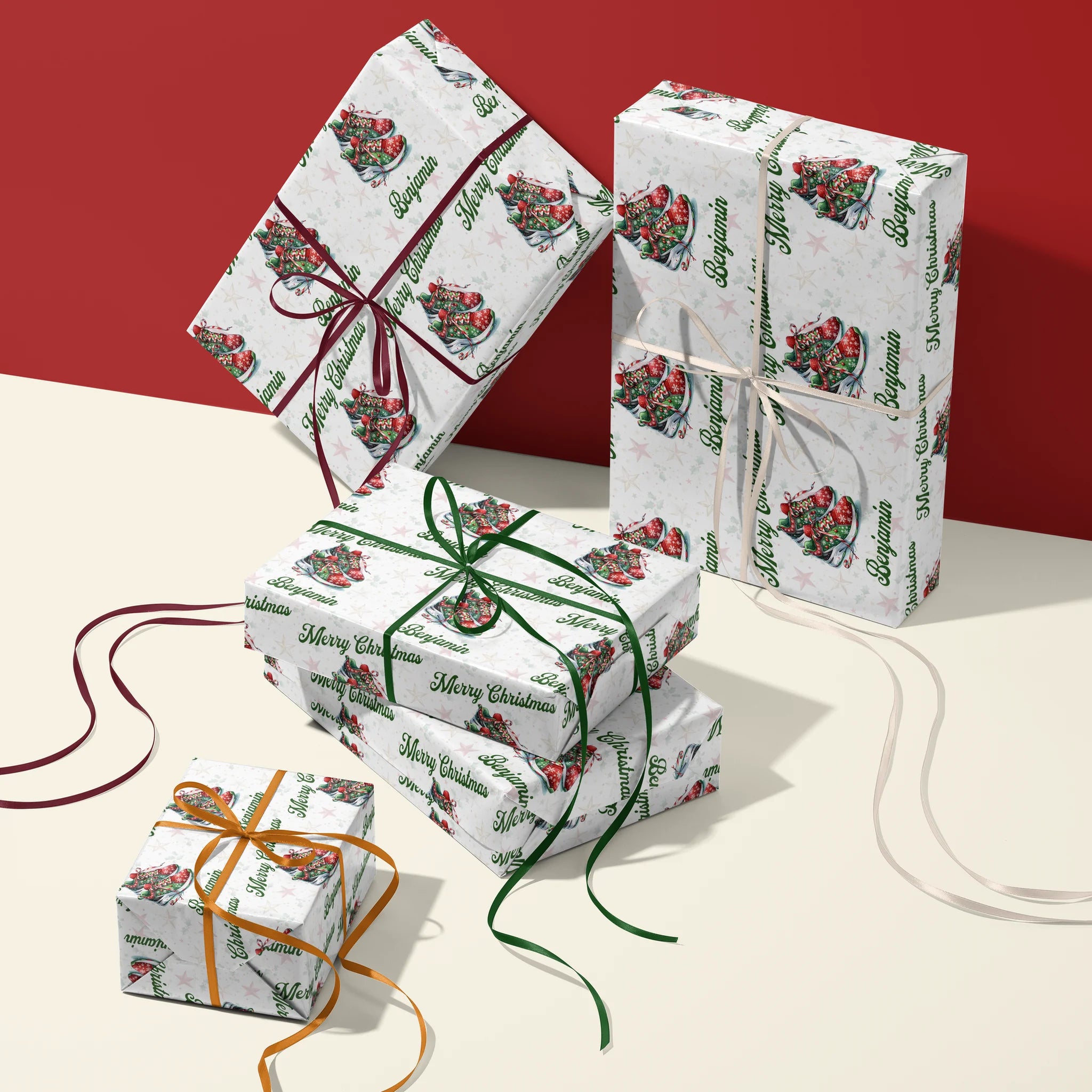Santa’s Sneaker Stash Gift Wrapping Paper
