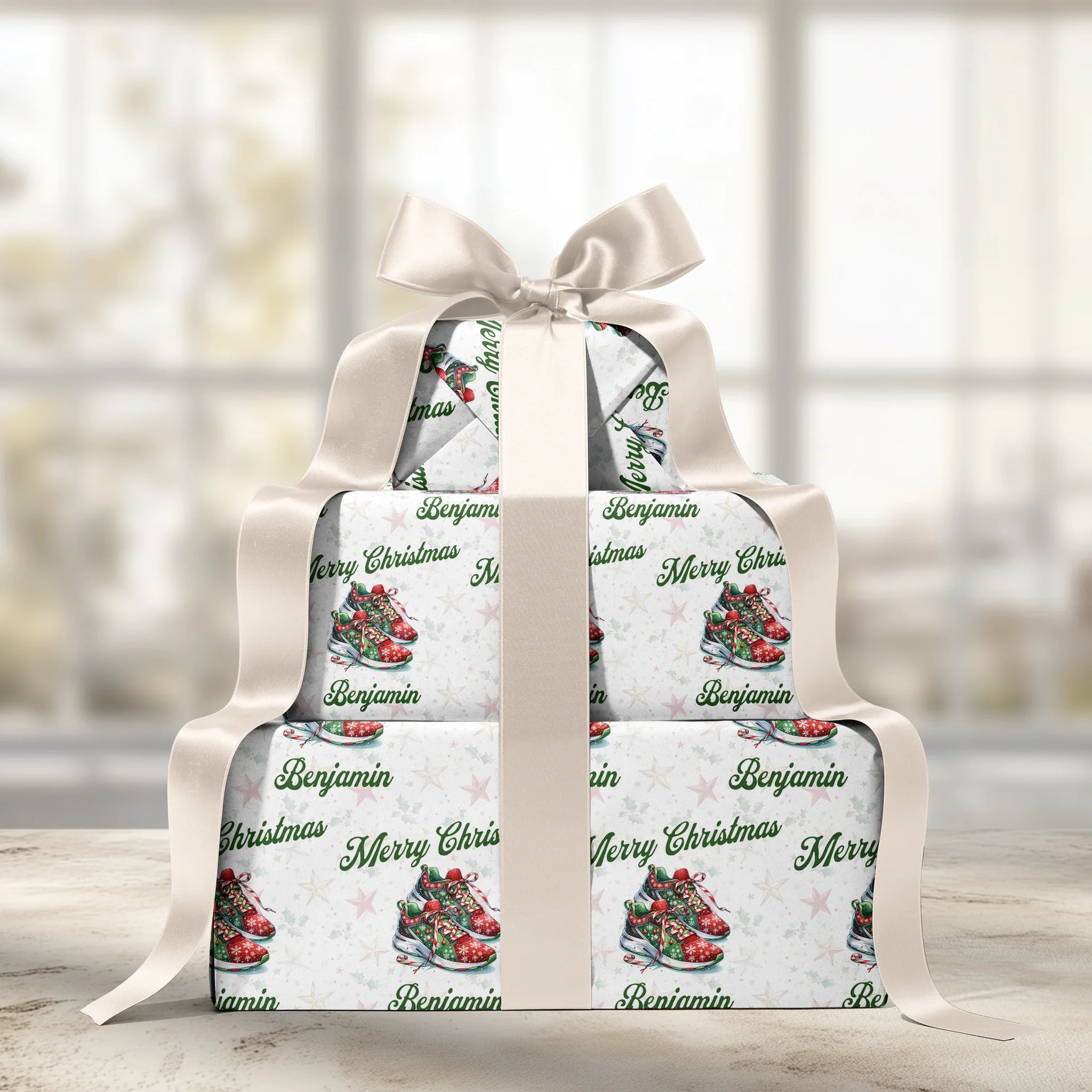 Santa’s Sneaker Stash Gift Wrapping Paper
