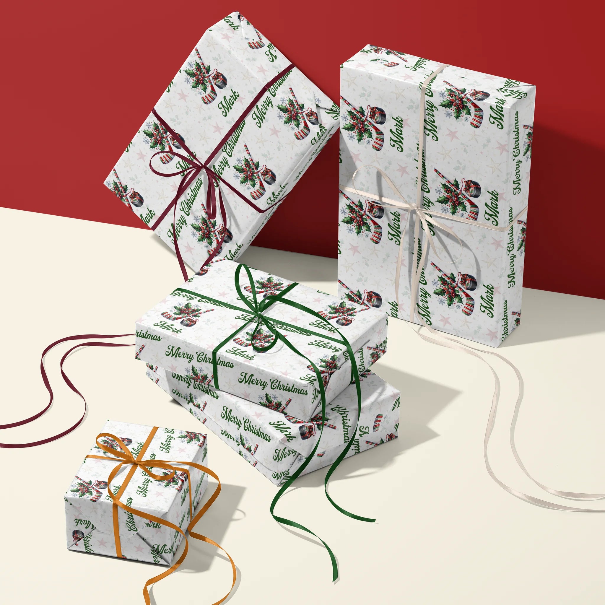 Holly Jolly Hat Trick Gift Wrapping Paper