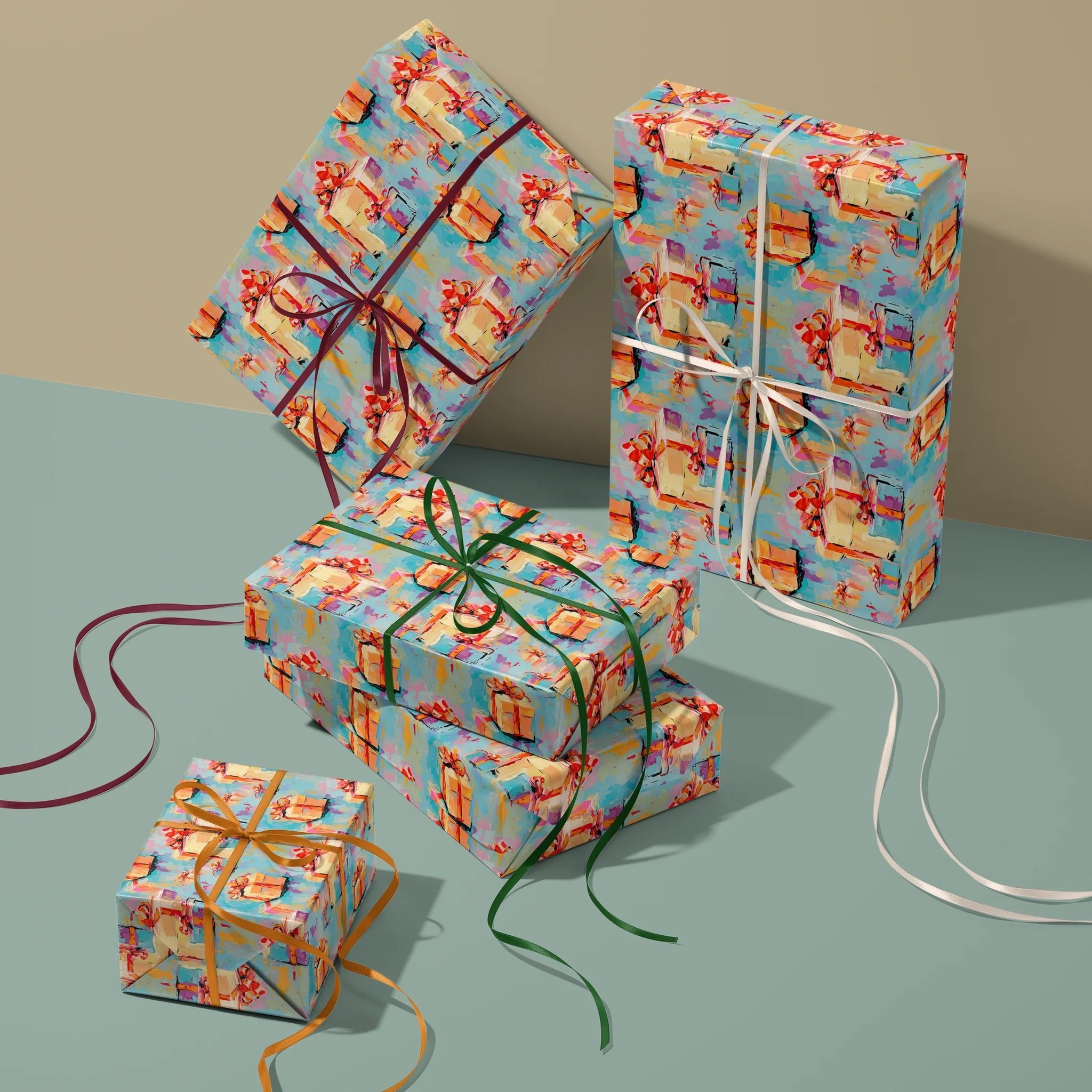 Ribbon Run Gift Wrapping Paper