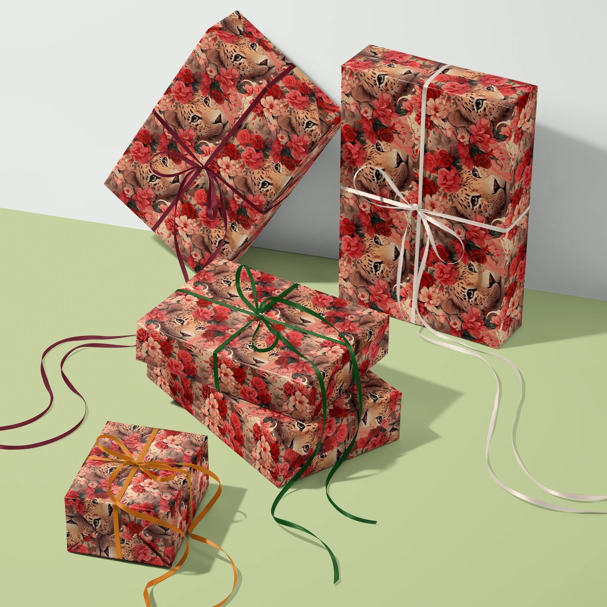 Wildflower Cheetah Grace Gift Wrapping Paper