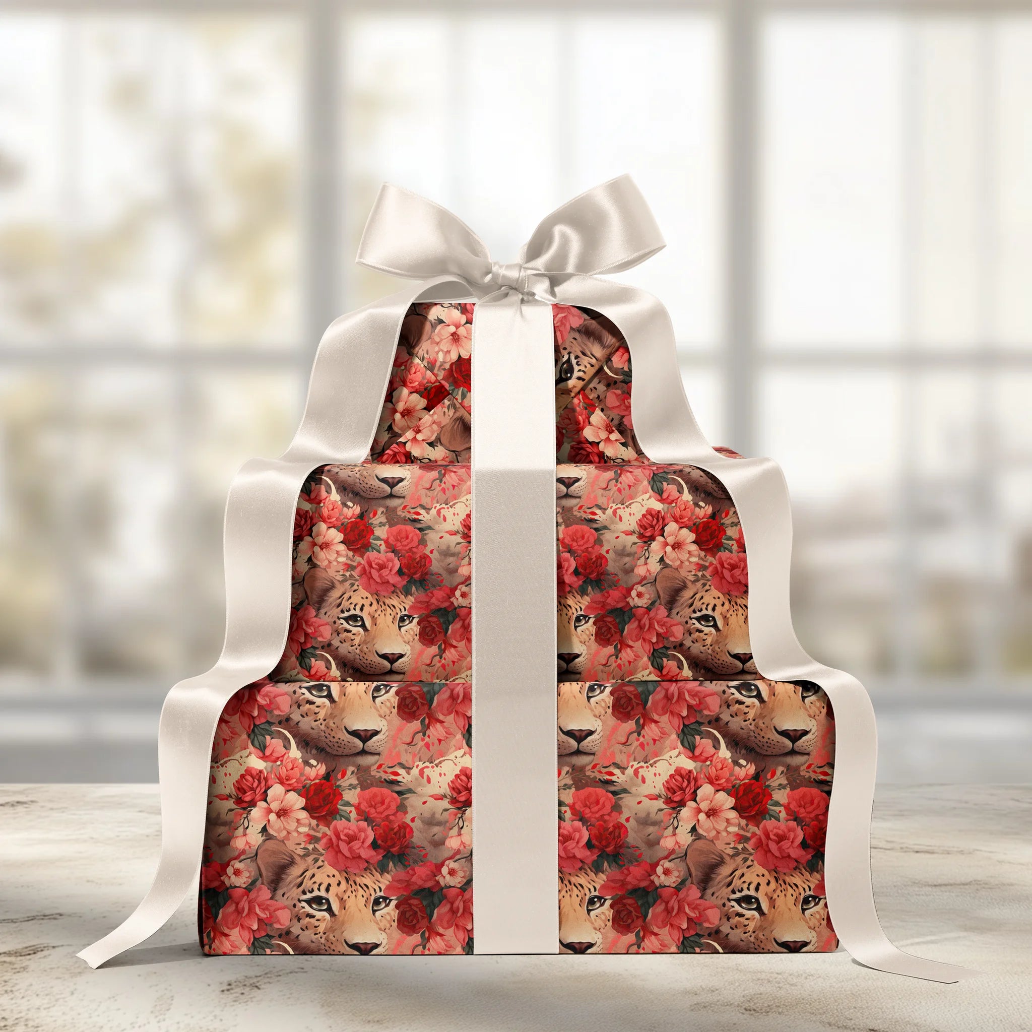Wildflower Cheetah Grace Gift Wrapping Paper