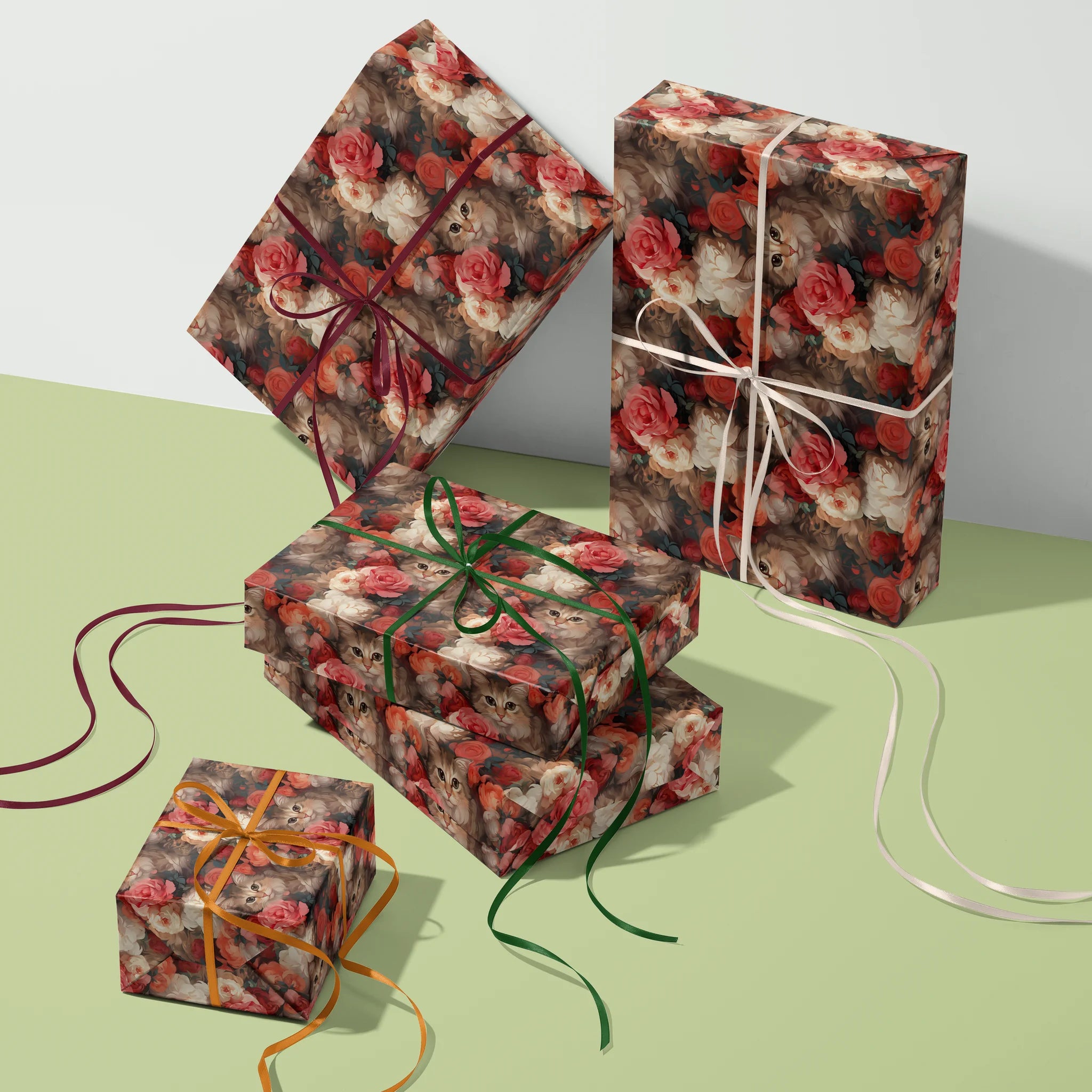 Whiskers Among Flowers Gift Wrapping Paper