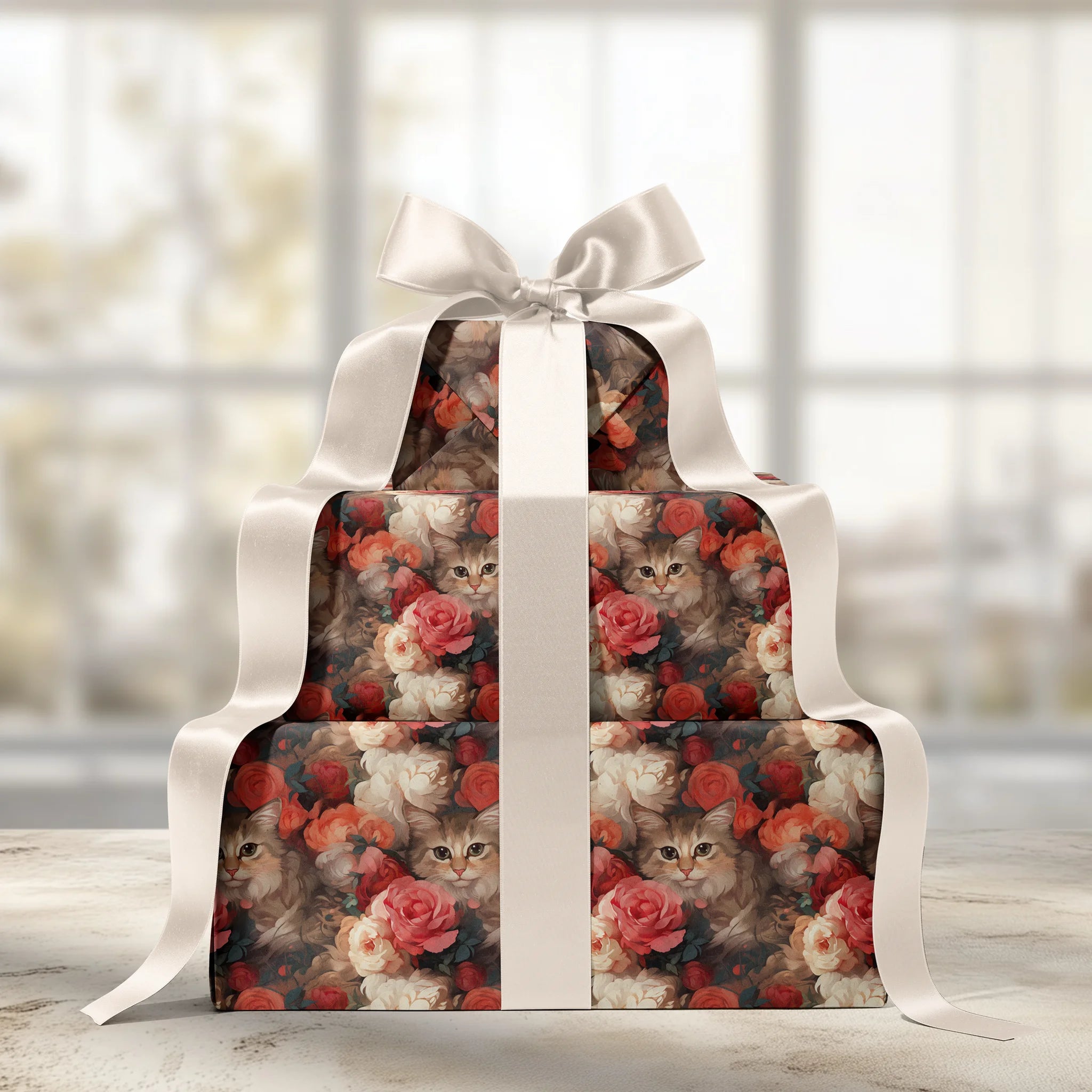 Whiskers Among Flowers Gift Wrapping Paper