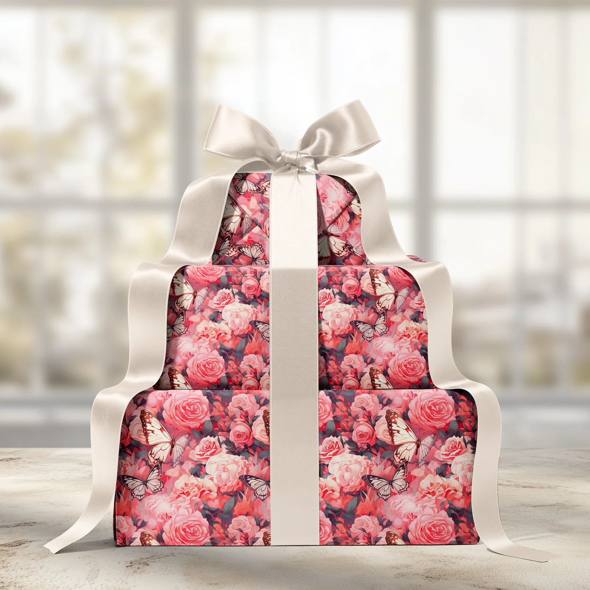 Petals And Flutter Gift Wrapping Paper