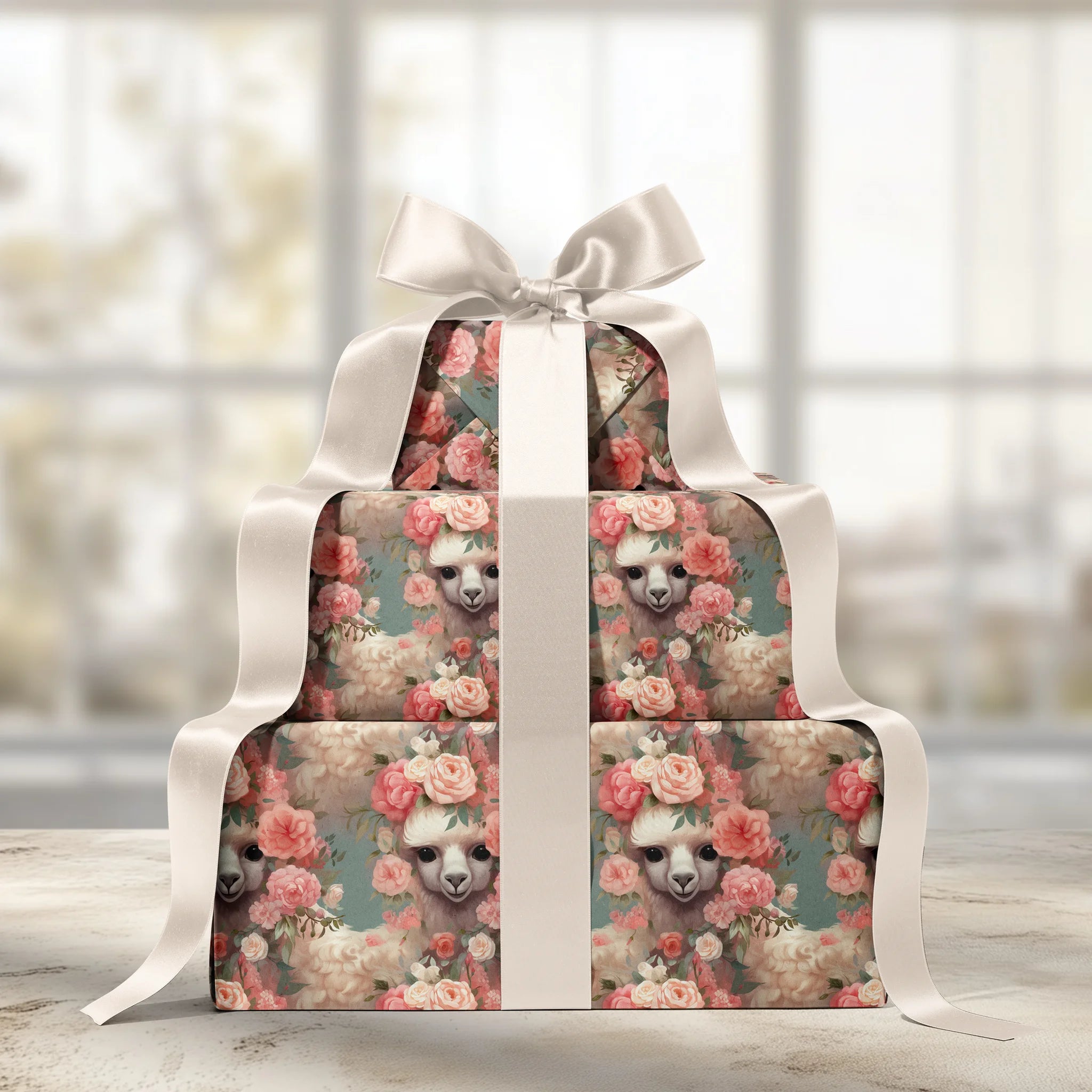 Blooming Alpaca Beauty Gift Wrapping Paper