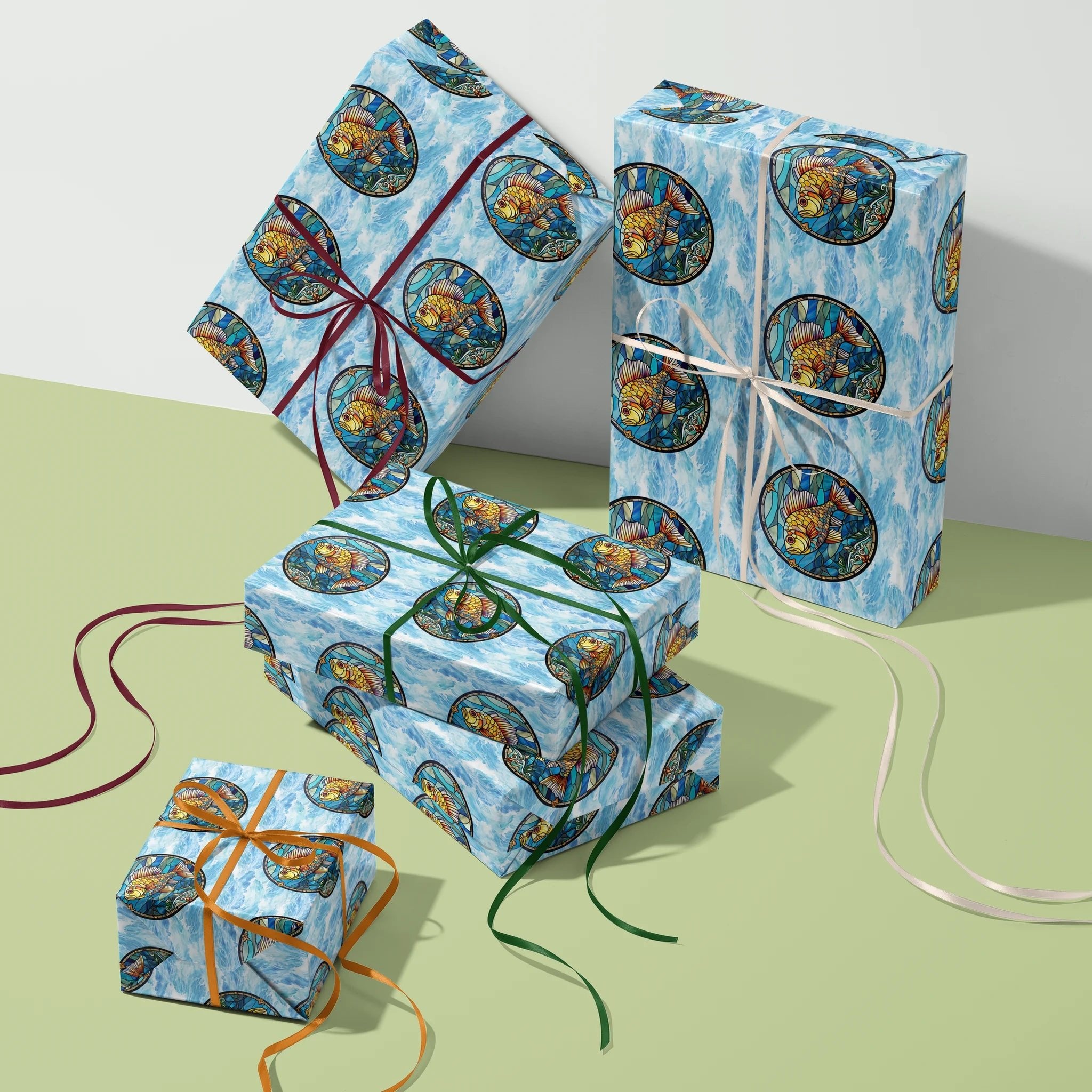 Golden Underwater Treasure Gift Wrapping Paper
