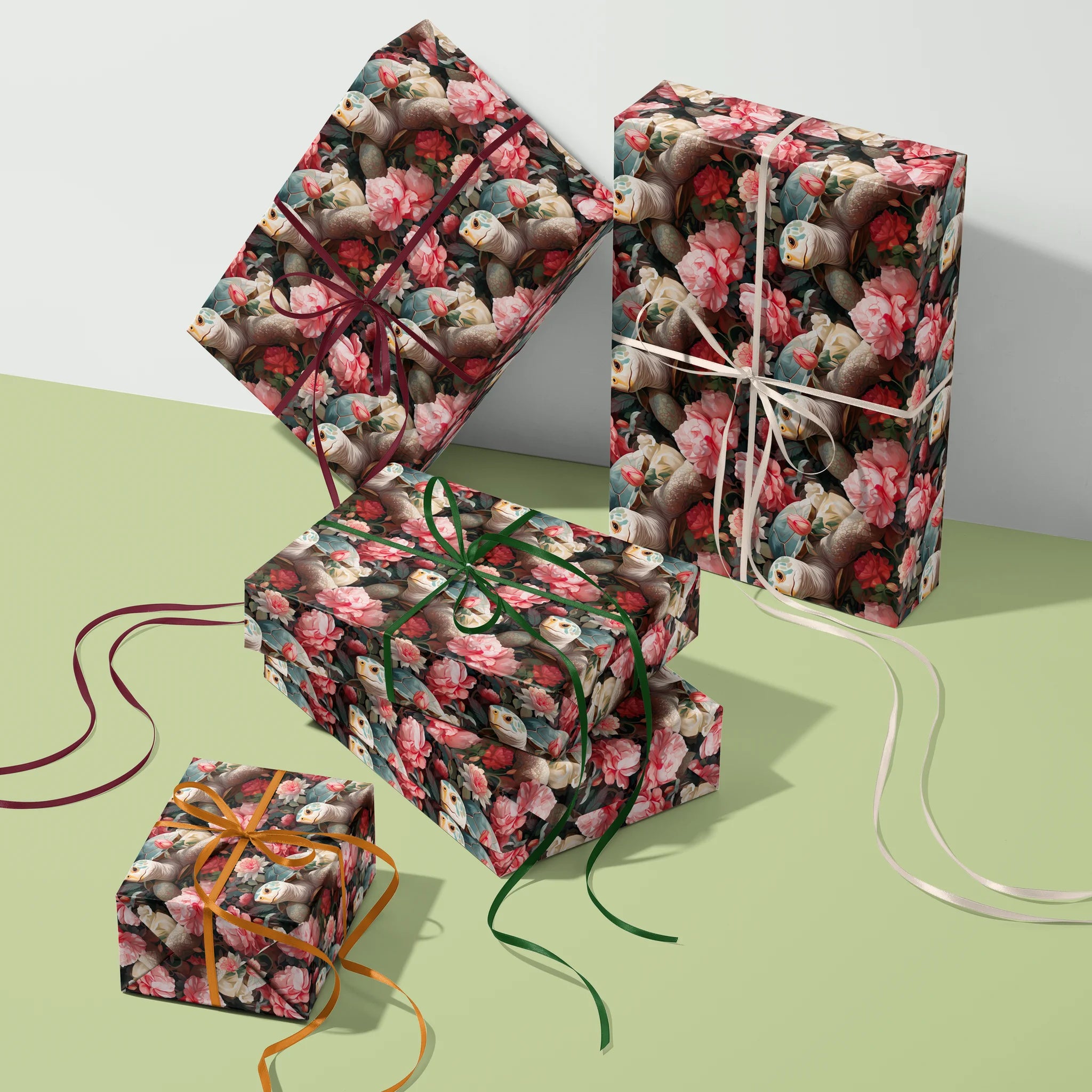 Gentle Shell Amidst Petals Gift Wrapping Paper