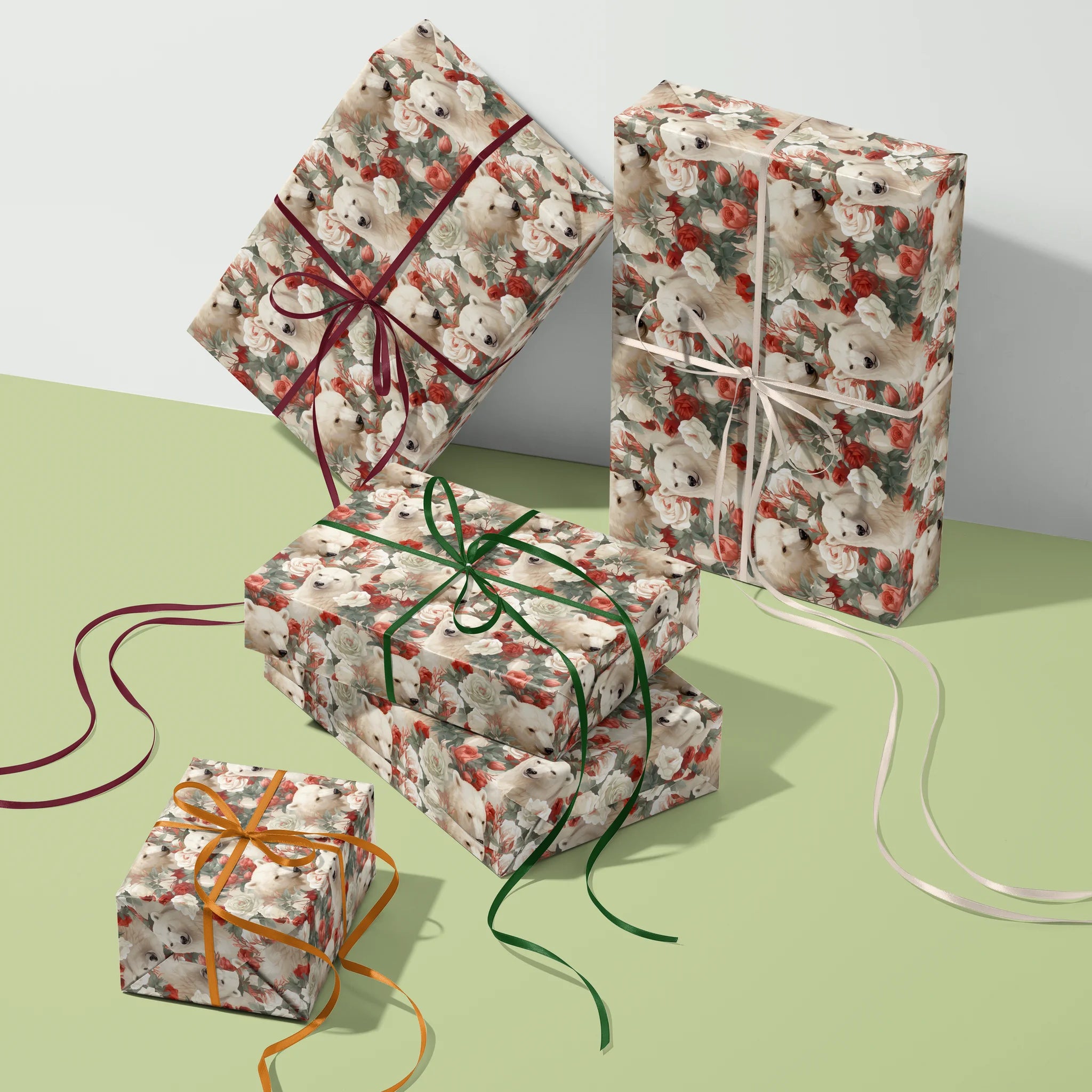 Arctic Meets Flora Gift Wrapping Paper