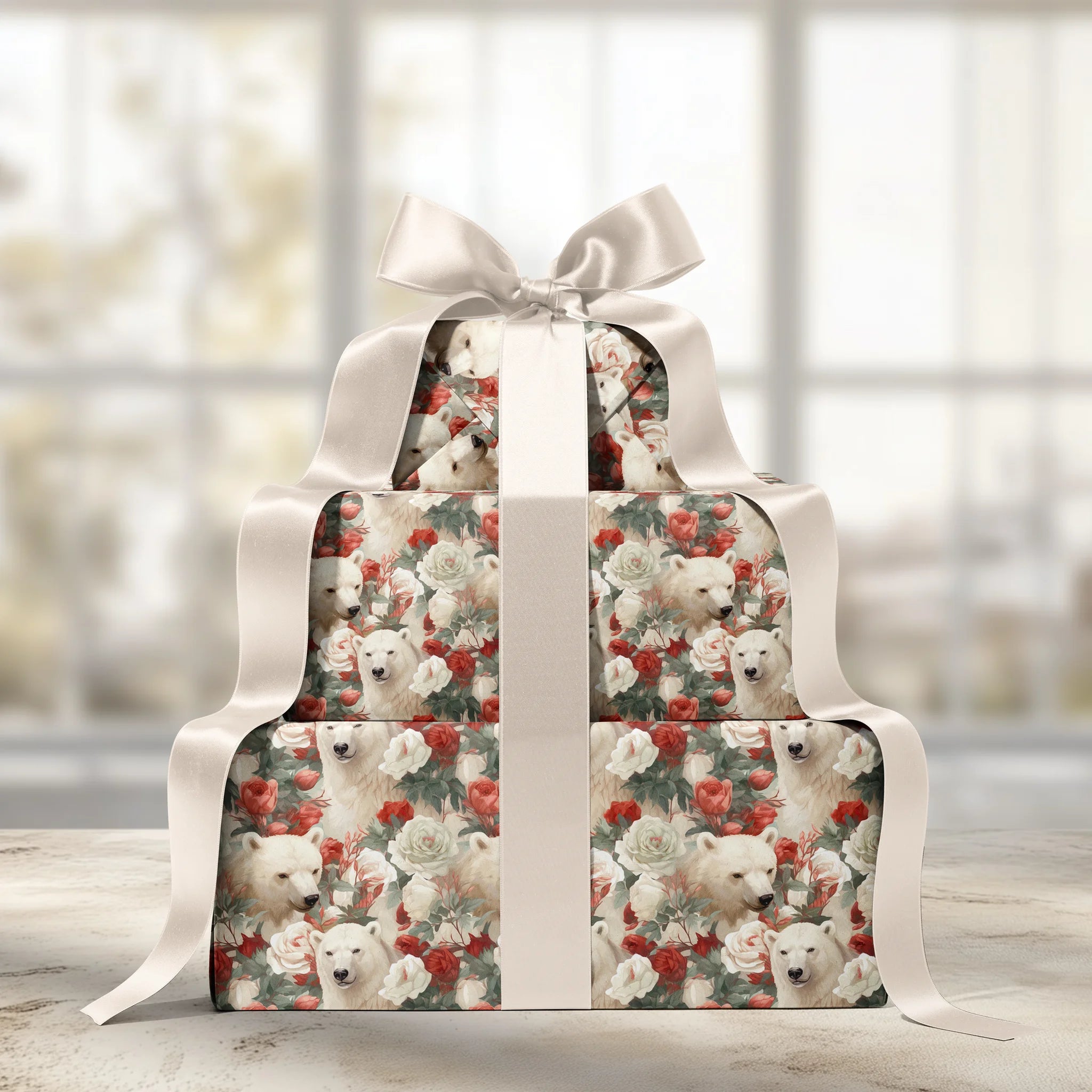 Arctic Meets Flora Gift Wrapping Paper