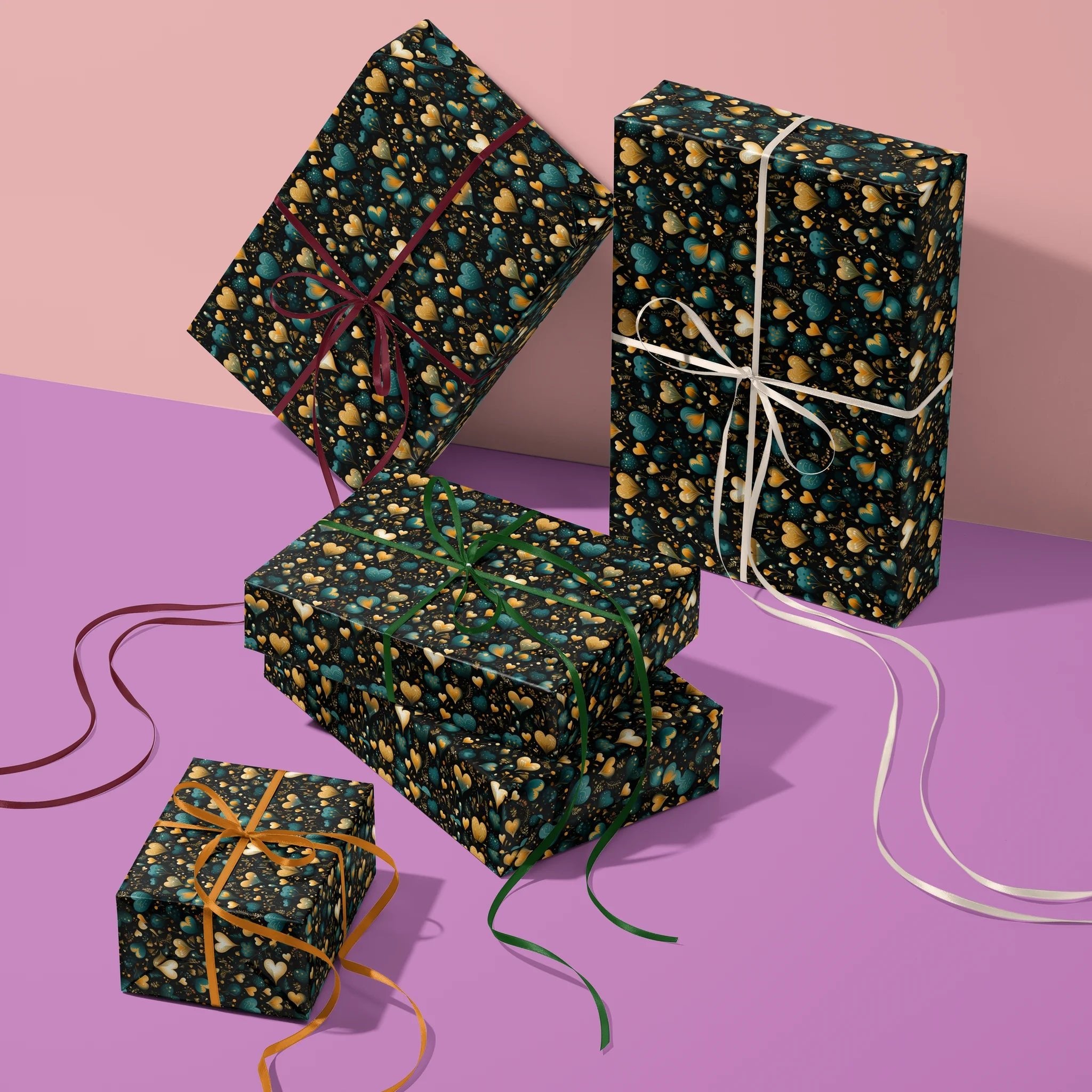 Nighttime Heart Magic Gift Wrapping Paper