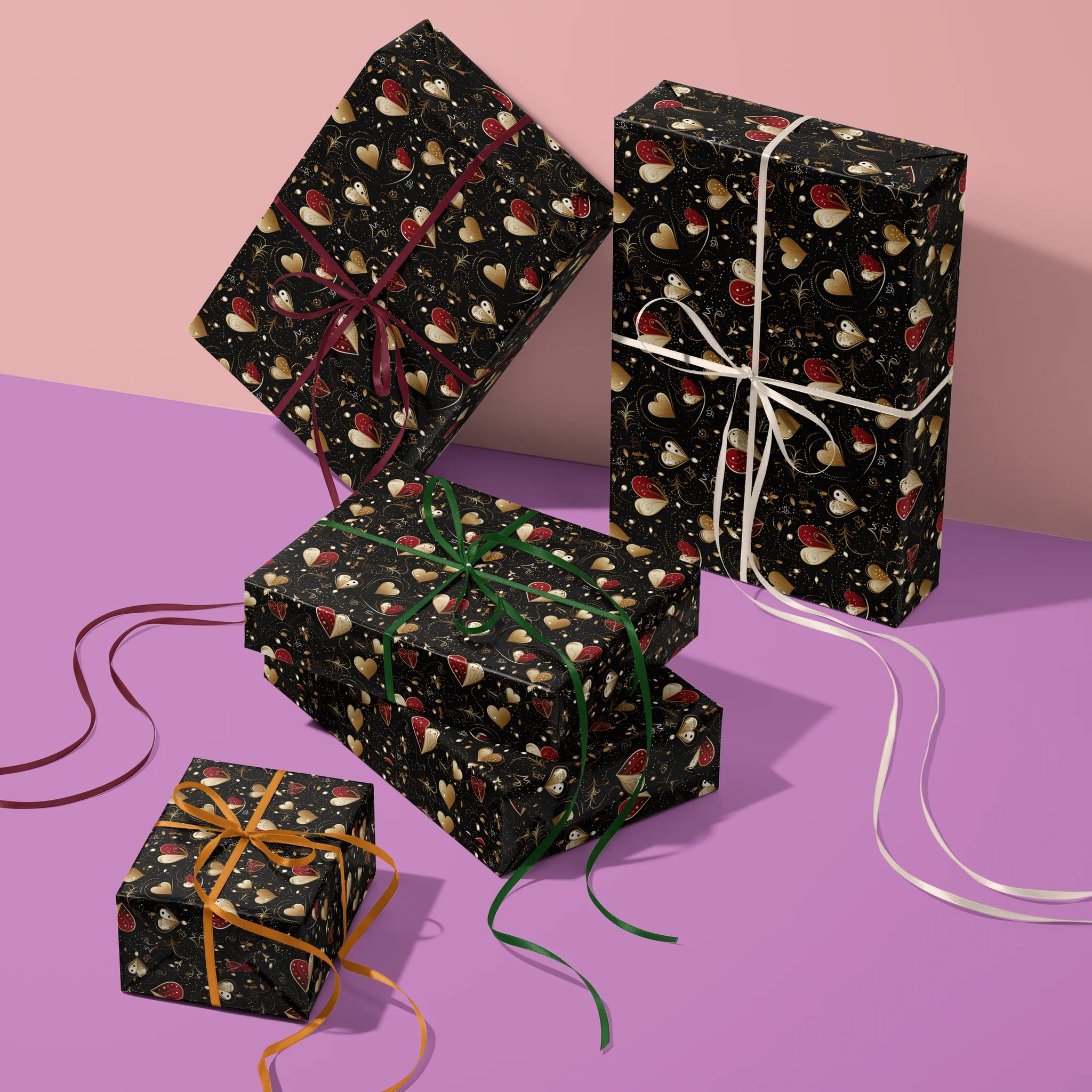 Romantic Heart Explosion Gift Wrapping Paper