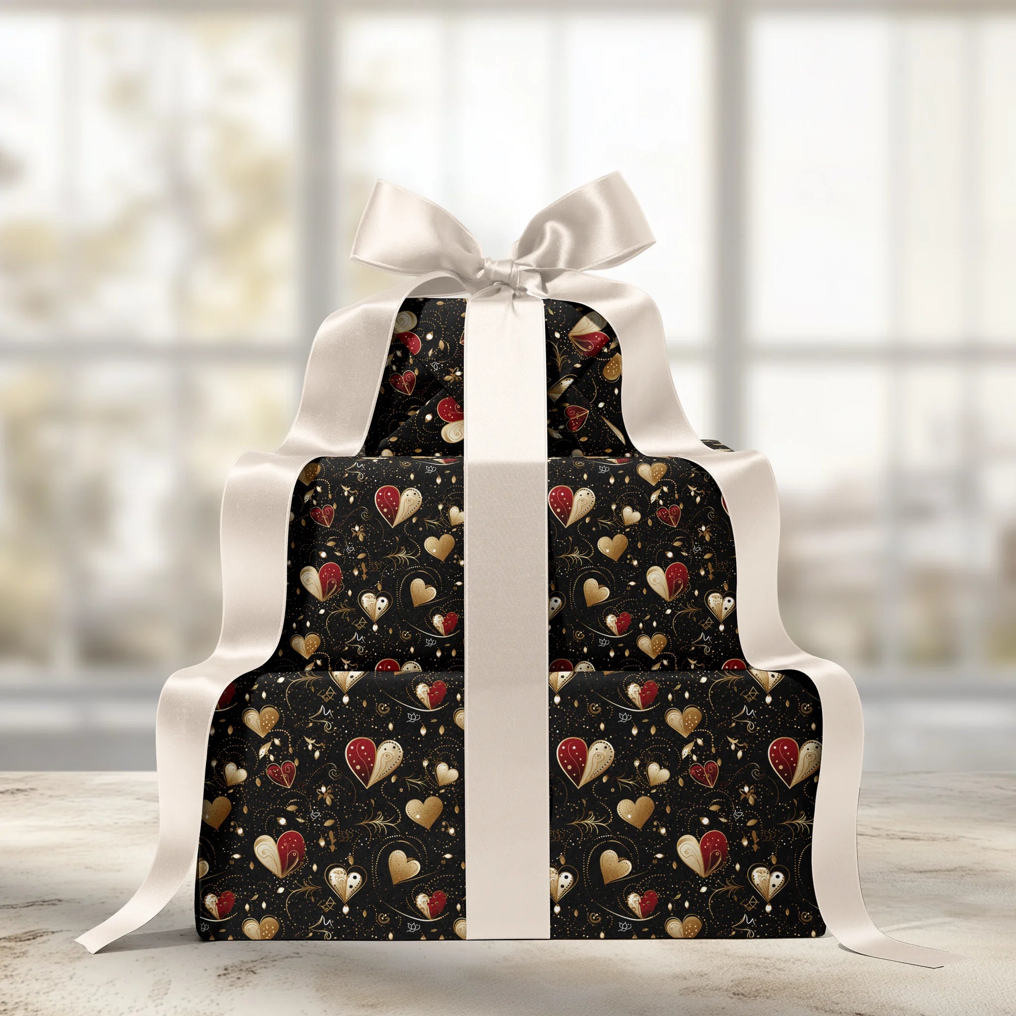 Romantic Heart Explosion Gift Wrapping Paper