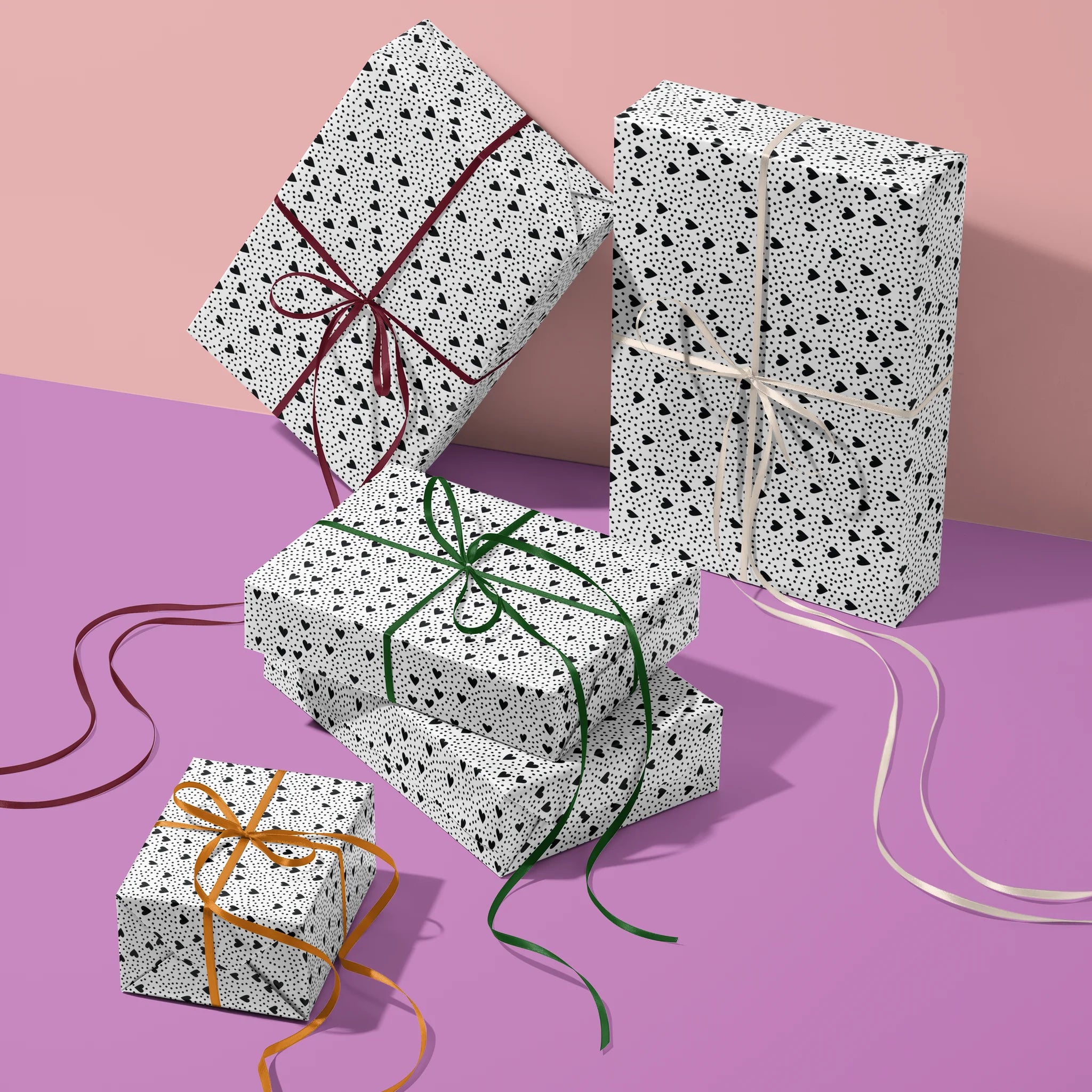 Minimal Black Love Gift Wrapping Paper