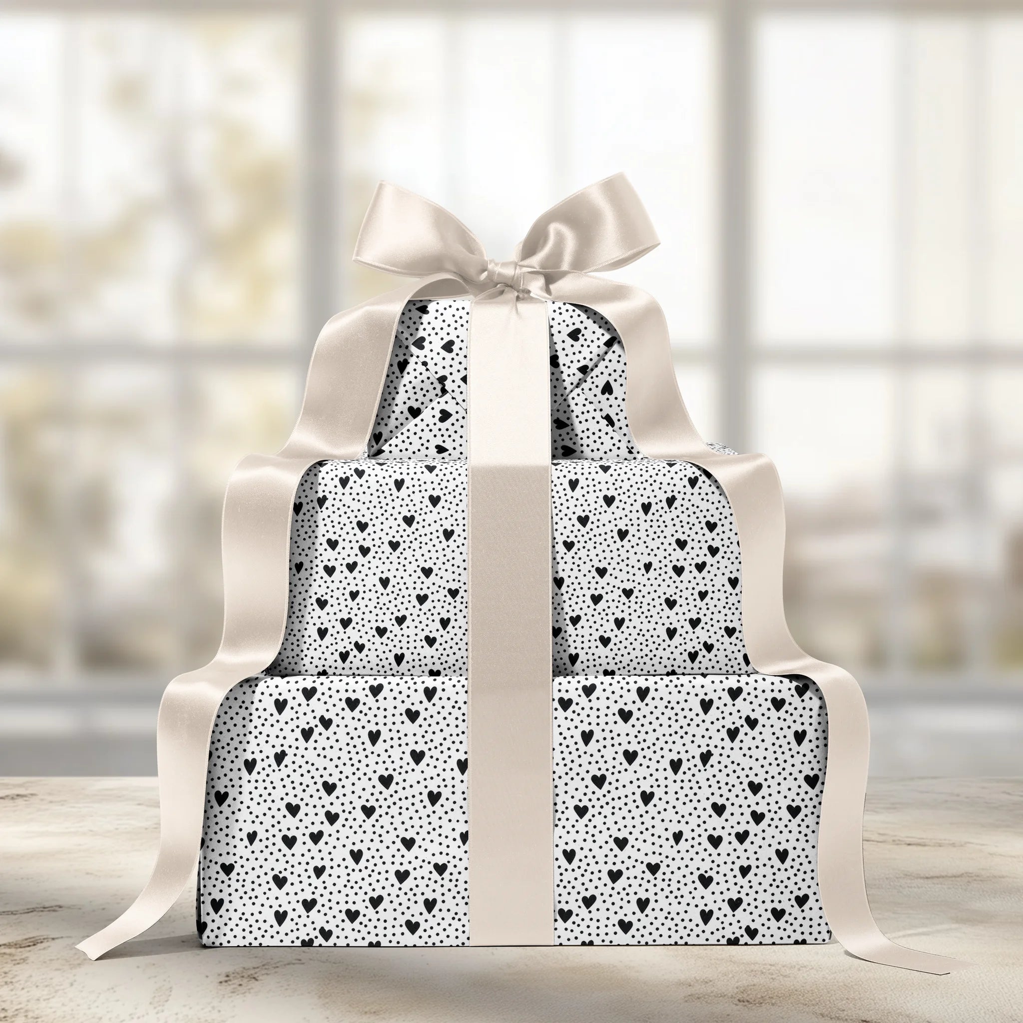 Minimal Black Love Gift Wrapping Paper