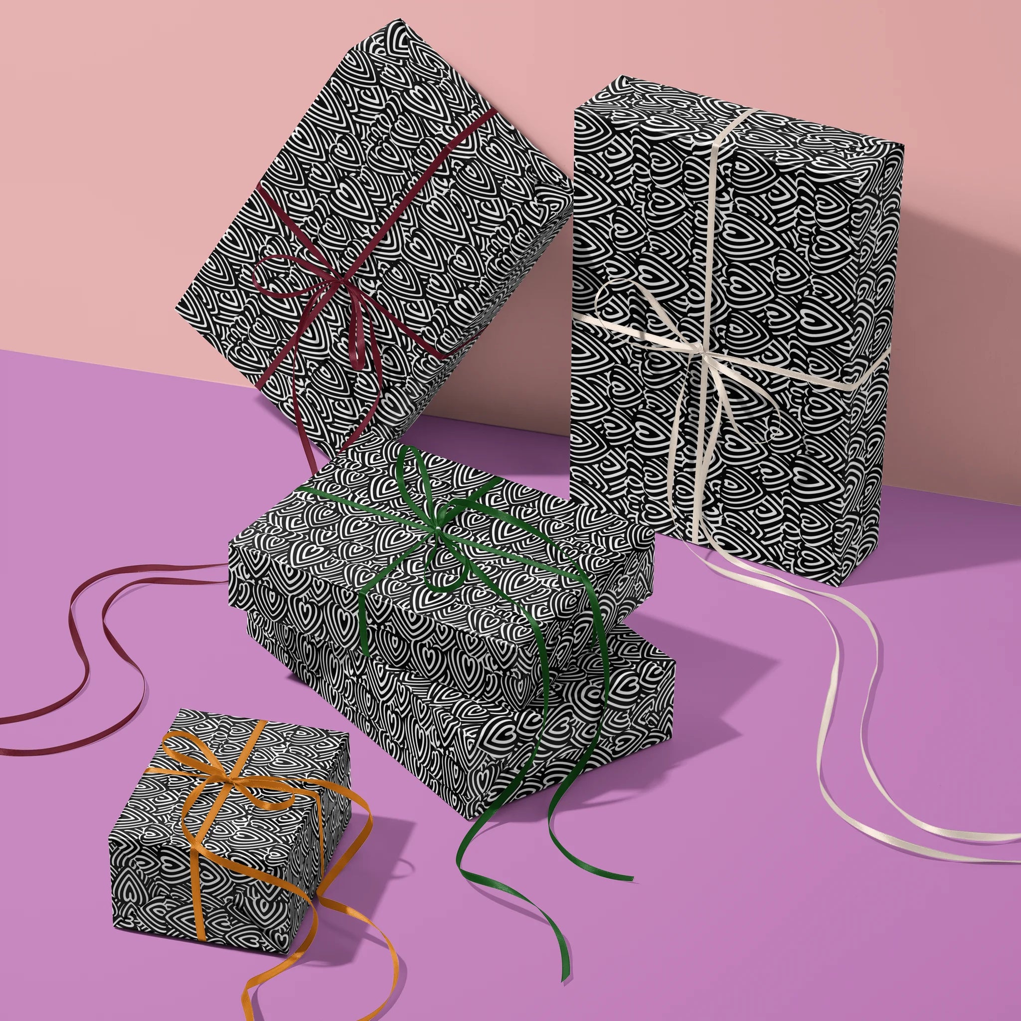 Monochrome Love Gift Wrapping Paper