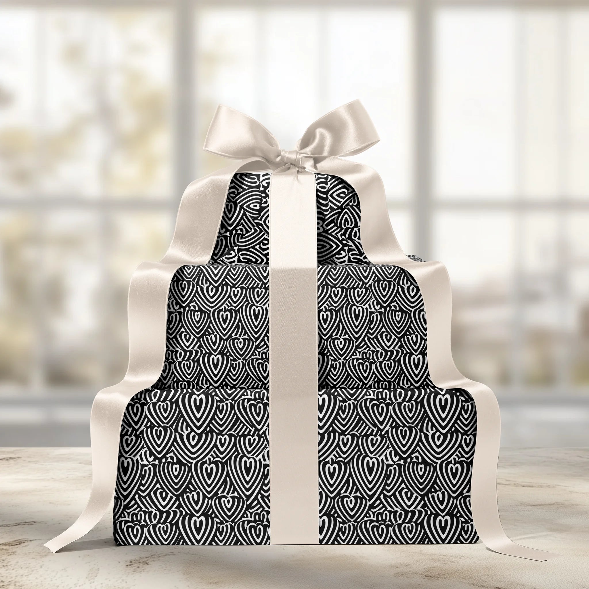 Monochrome Love Gift Wrapping Paper
