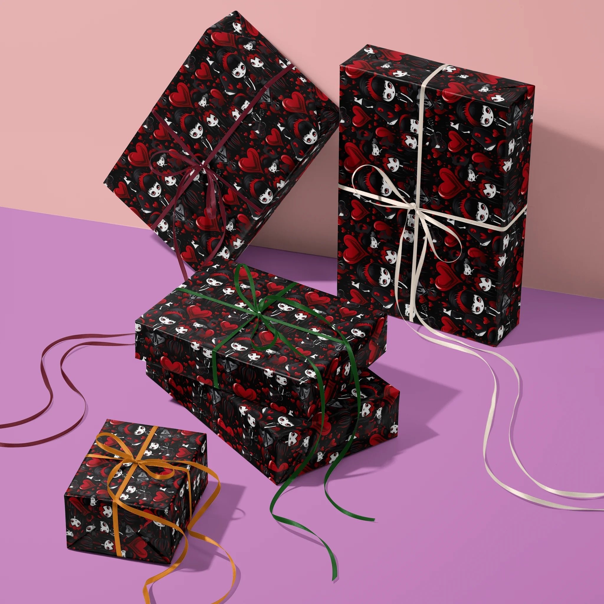 Halloween Valentine Gift Wrapping Paper