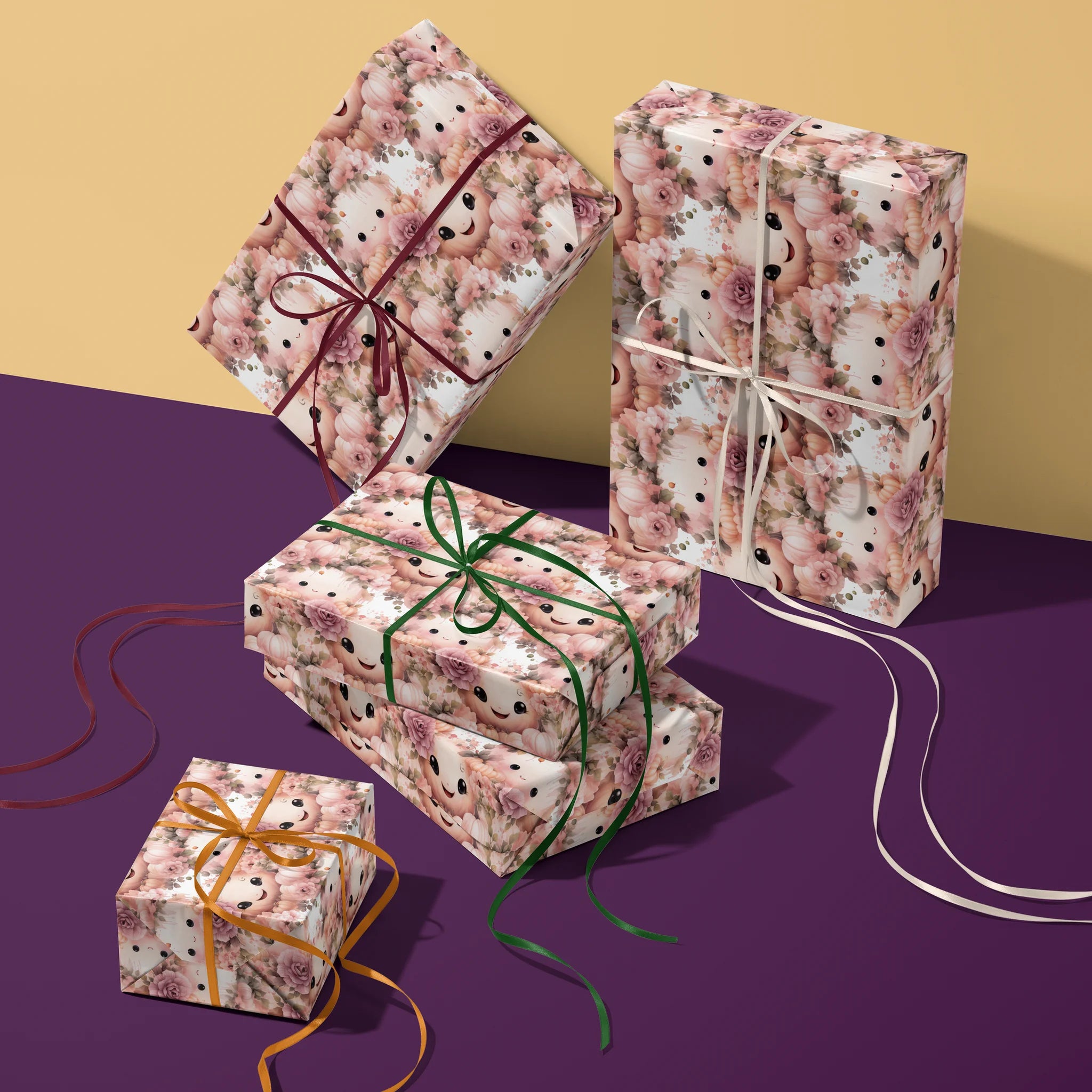Pumpkin Peekaboo Gift Wrapping Paper