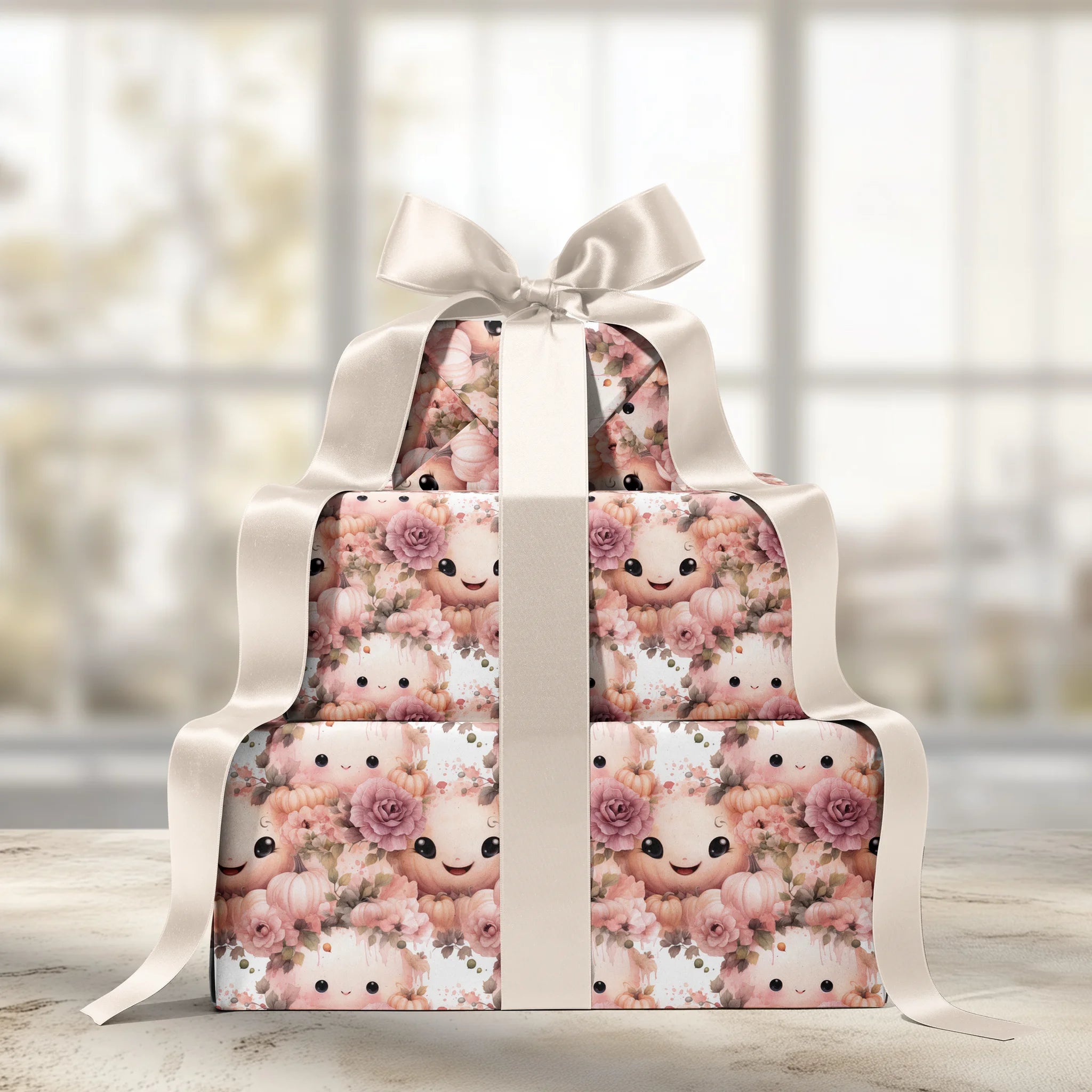 Pumpkin Peekaboo Gift Wrapping Paper