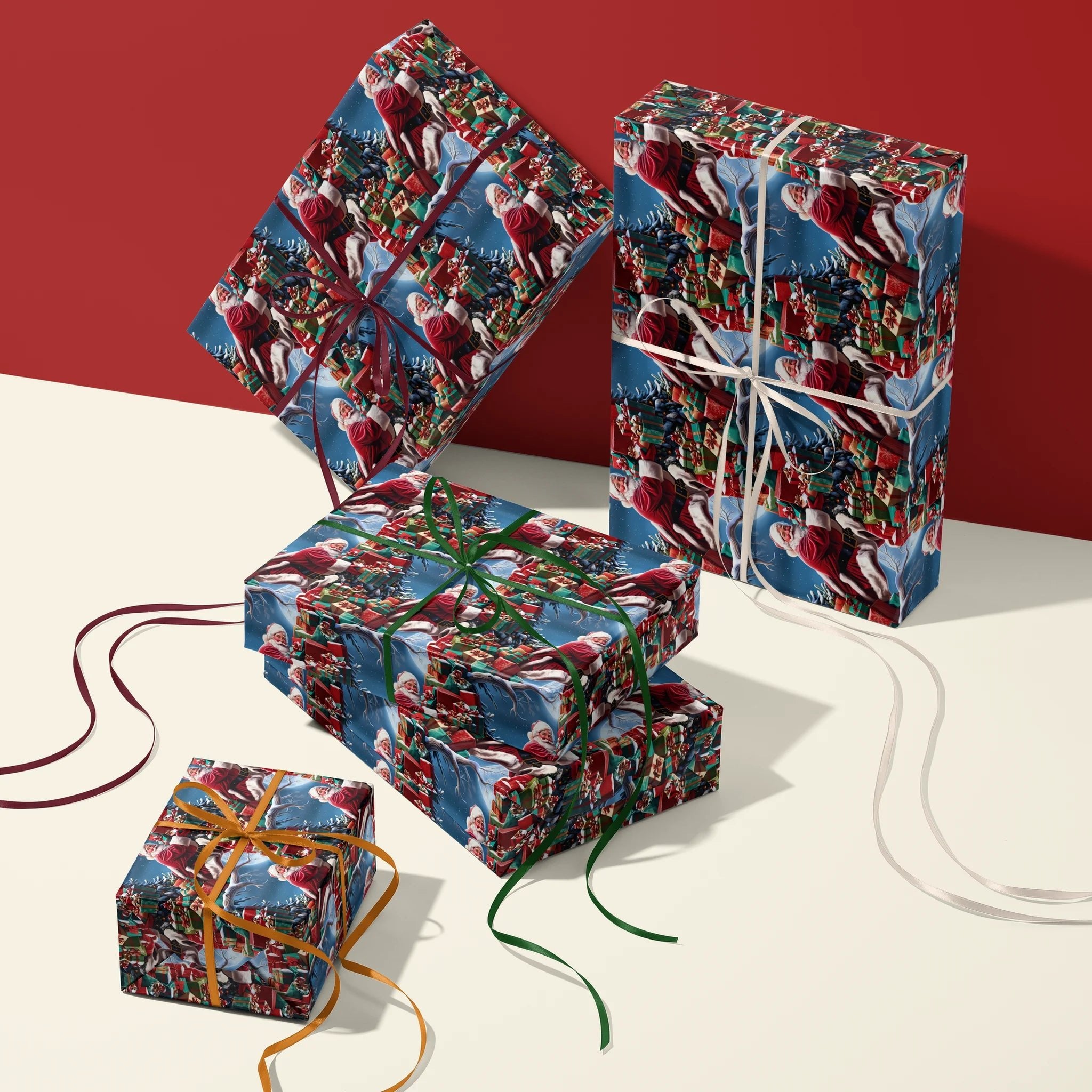 Santa No Pause Gift Wrapping Paper