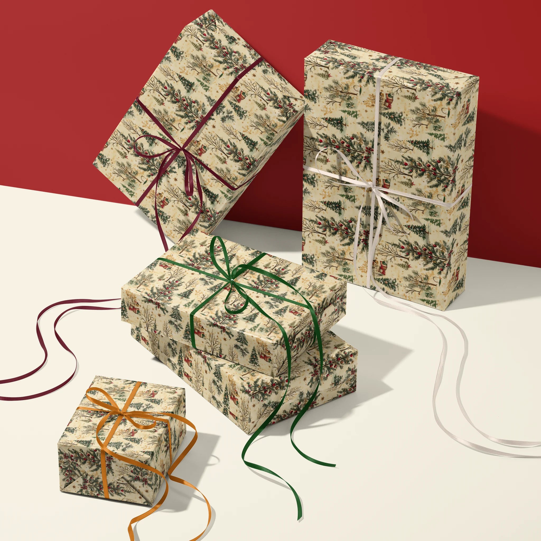 Festive Hide & Sleigh Gift Wrapping Paper
