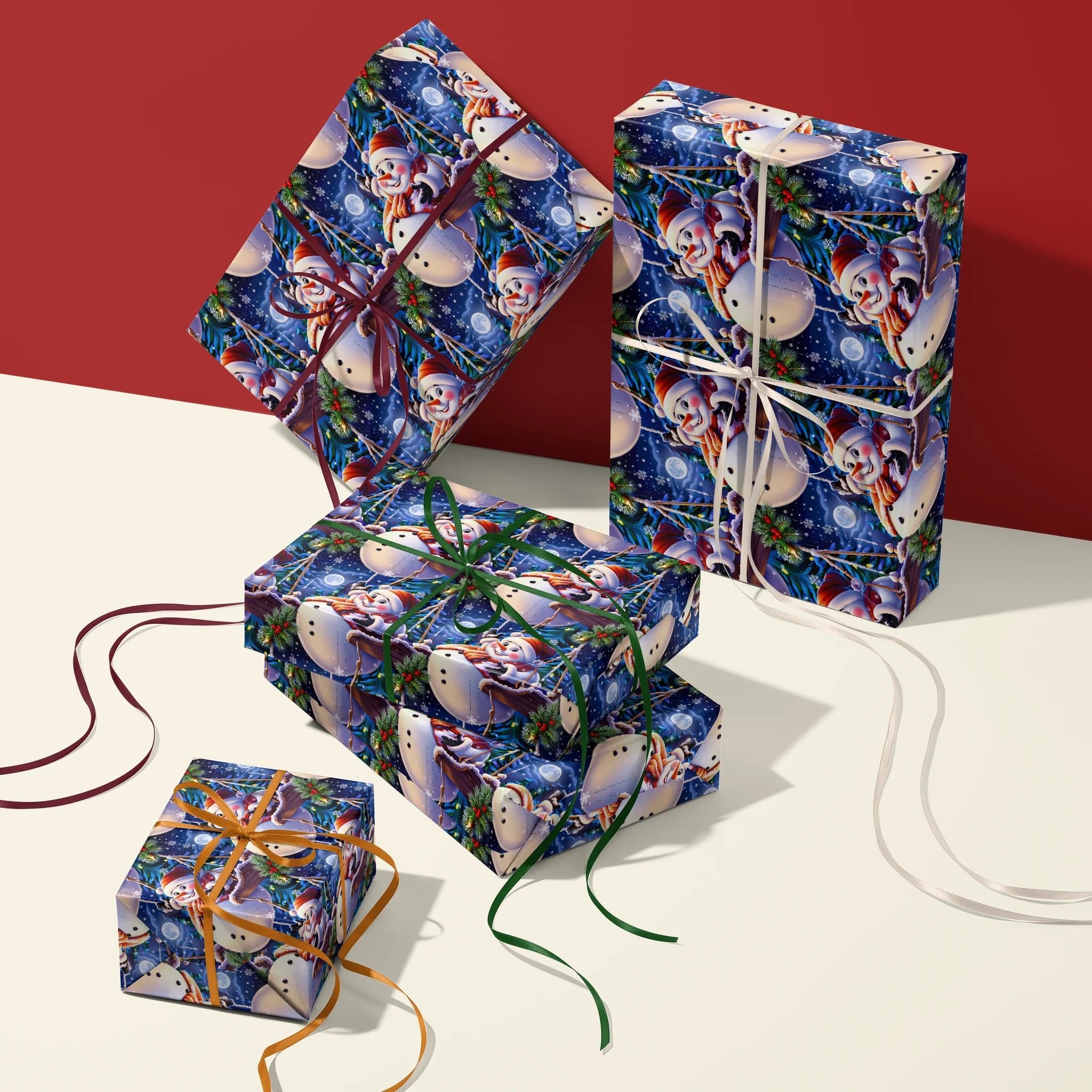 Snowman’s Swing Set Gift Wrapping Paper