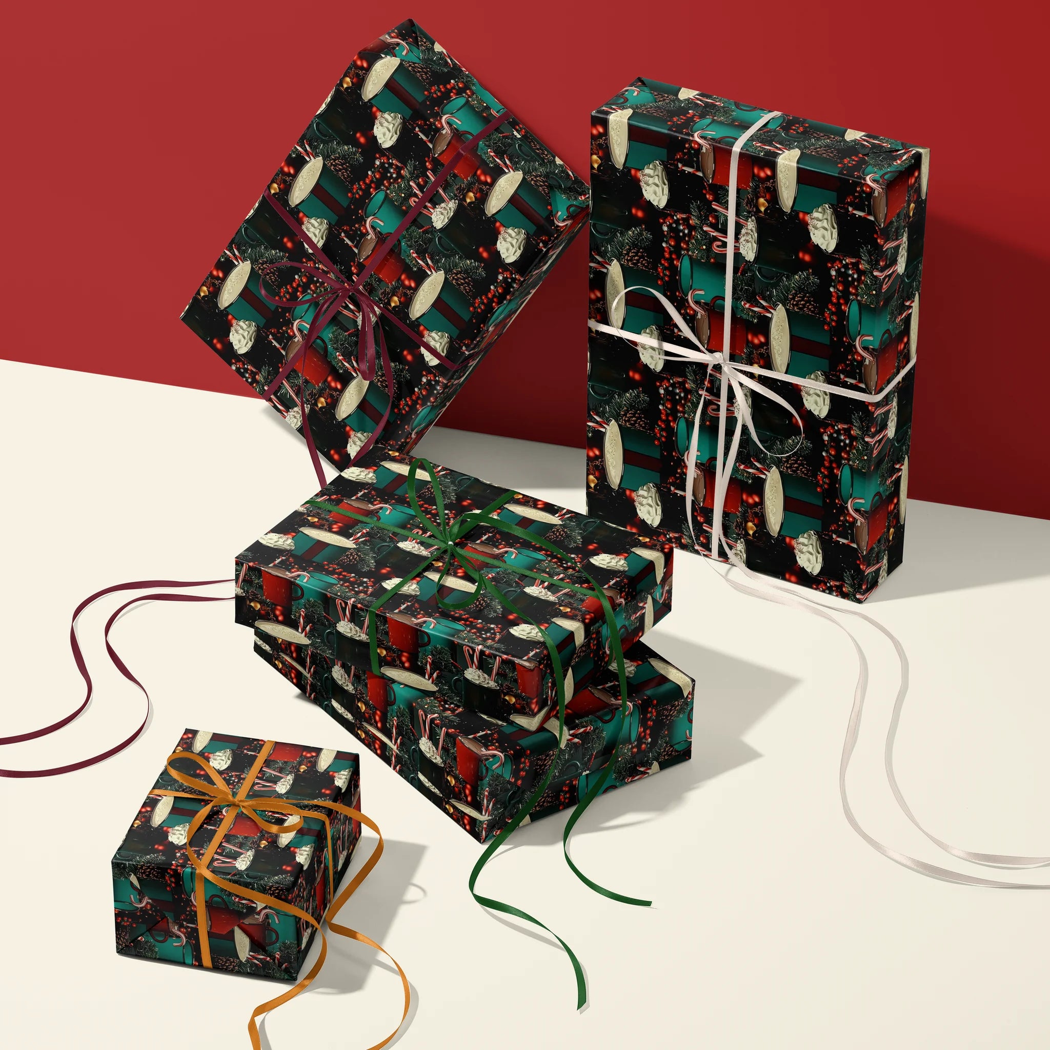 Holly Jolly Sips Gift Wrapping Paper