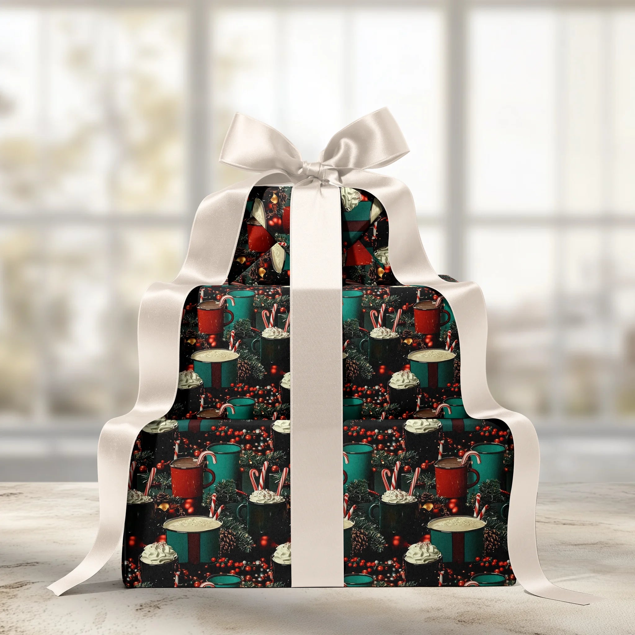 Holly Jolly Sips Gift Wrapping Paper